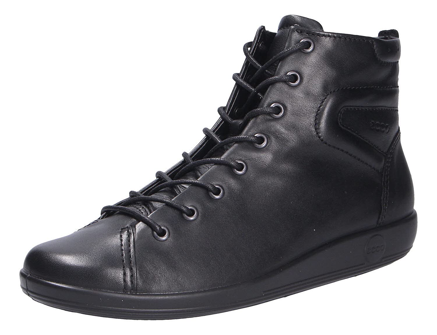 ECCO Soft 7 Baskets Hautes Femme Cuir Noir
