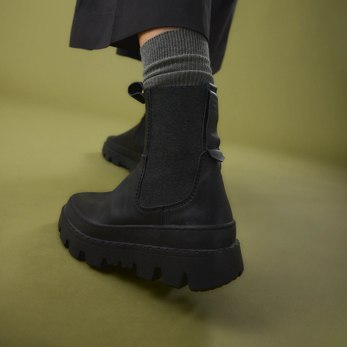 Satorisan Unalome Elastics Premium bottines Black cuir chelsea