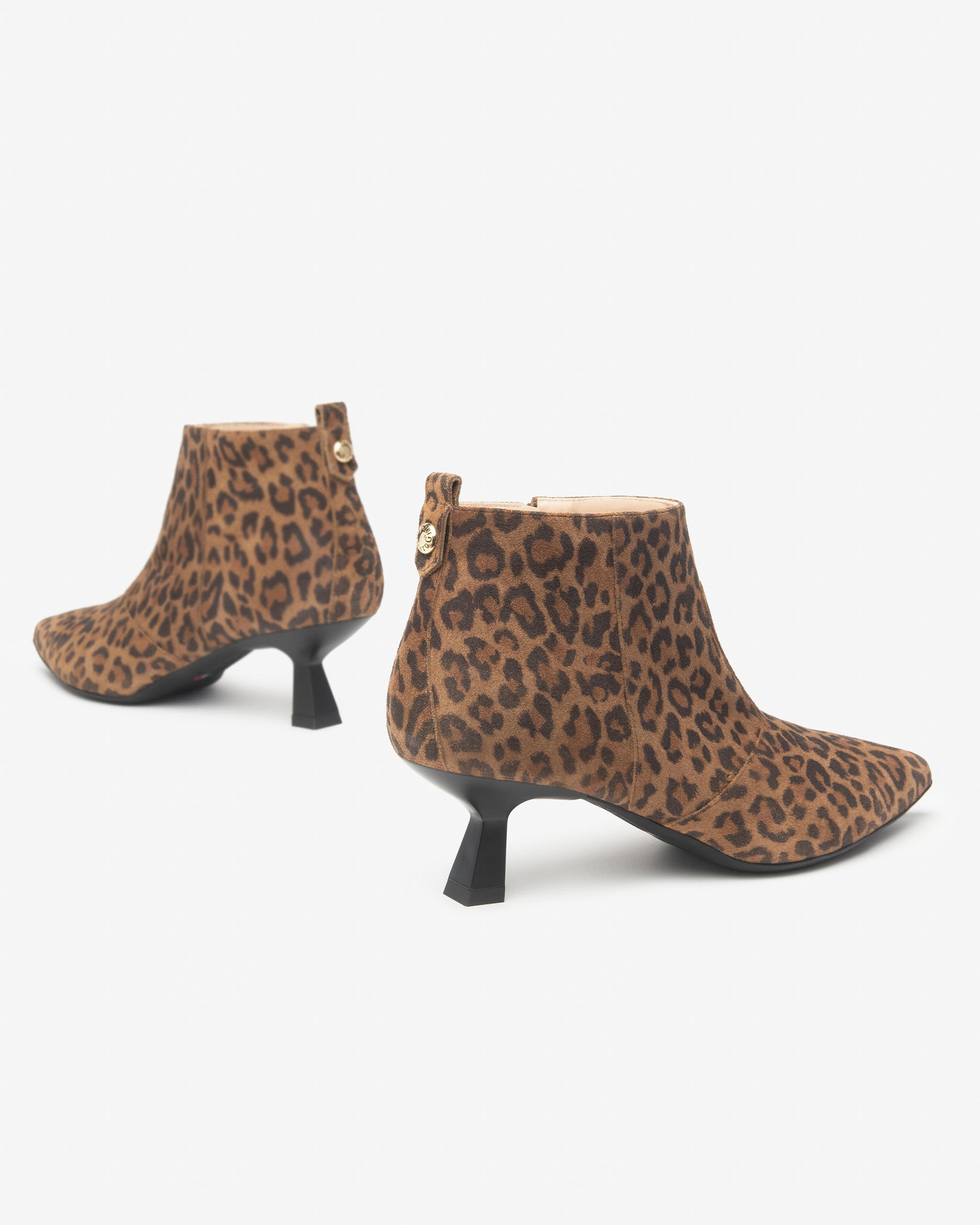 Nerogiardini Bottines Femme Cuir Velours Léopard Talon 50 mm