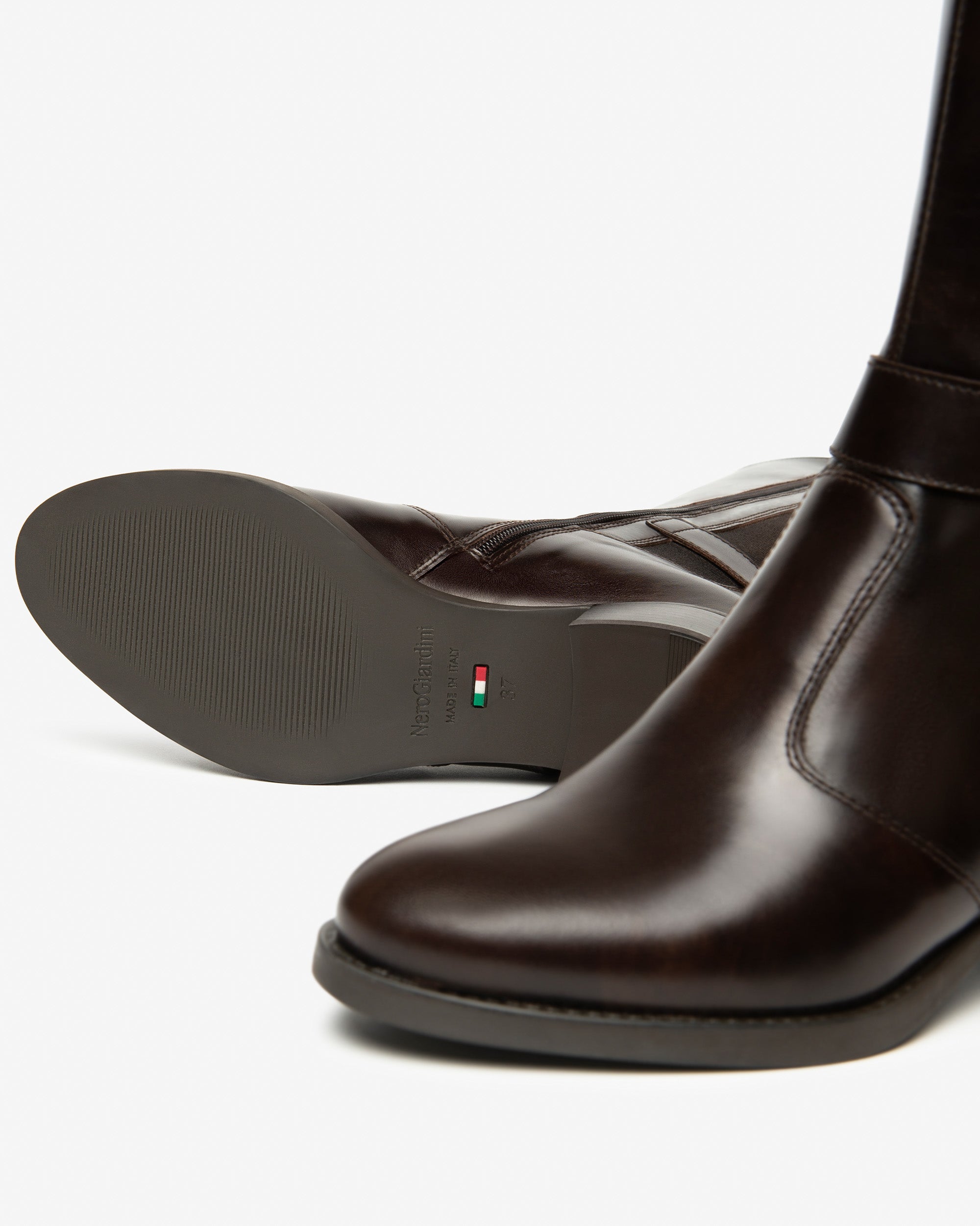 Nerogiardini Bottes Cuir Femme Tissu Talon 40 mm Zip
