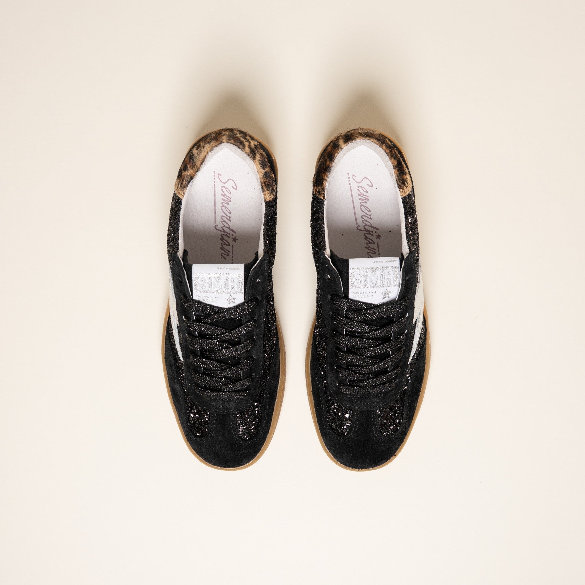 SMR Lee E470 baskets noir taille 38 léopard argent