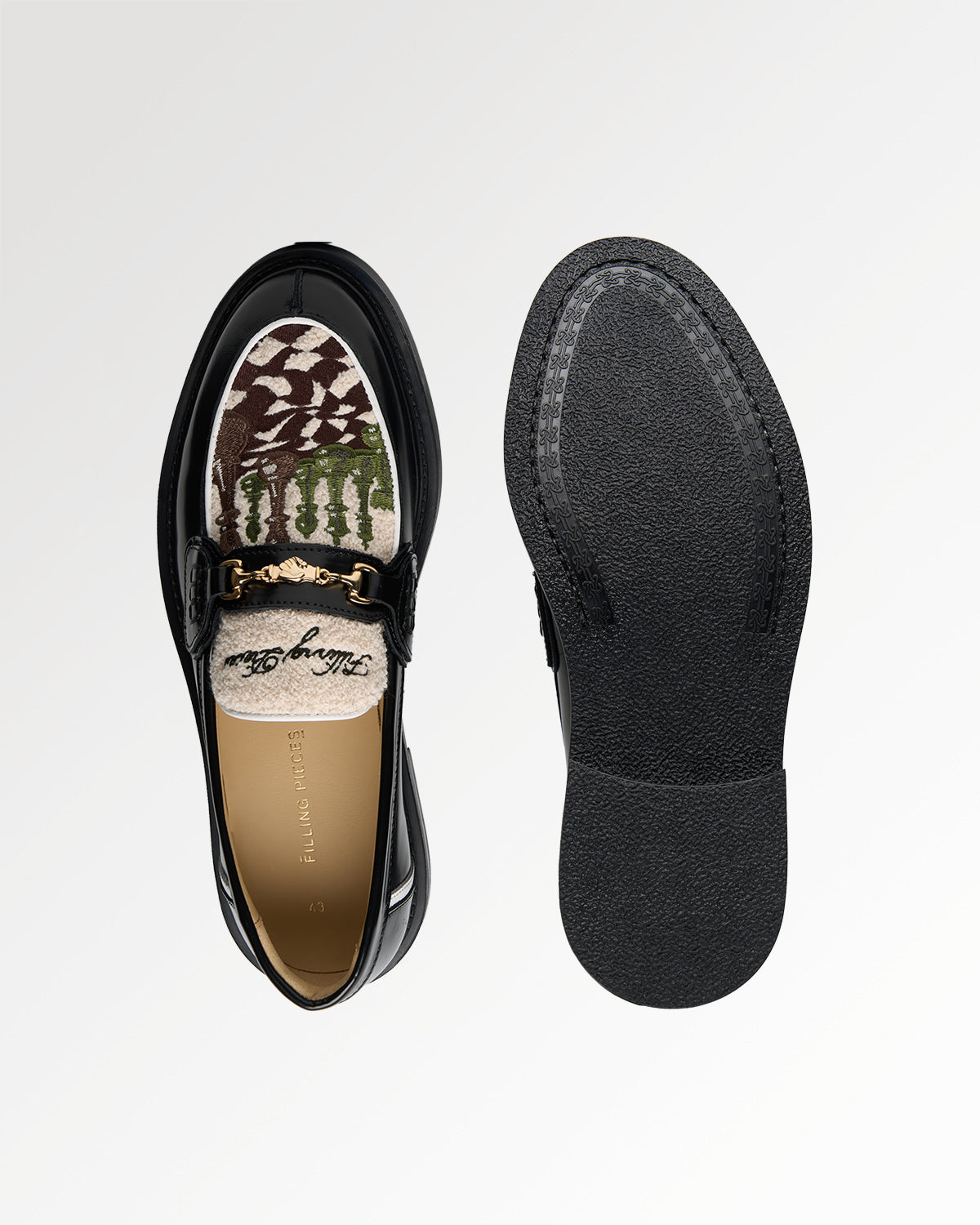 Filling Pieces Loafer Chess Mocassin cuir noir
