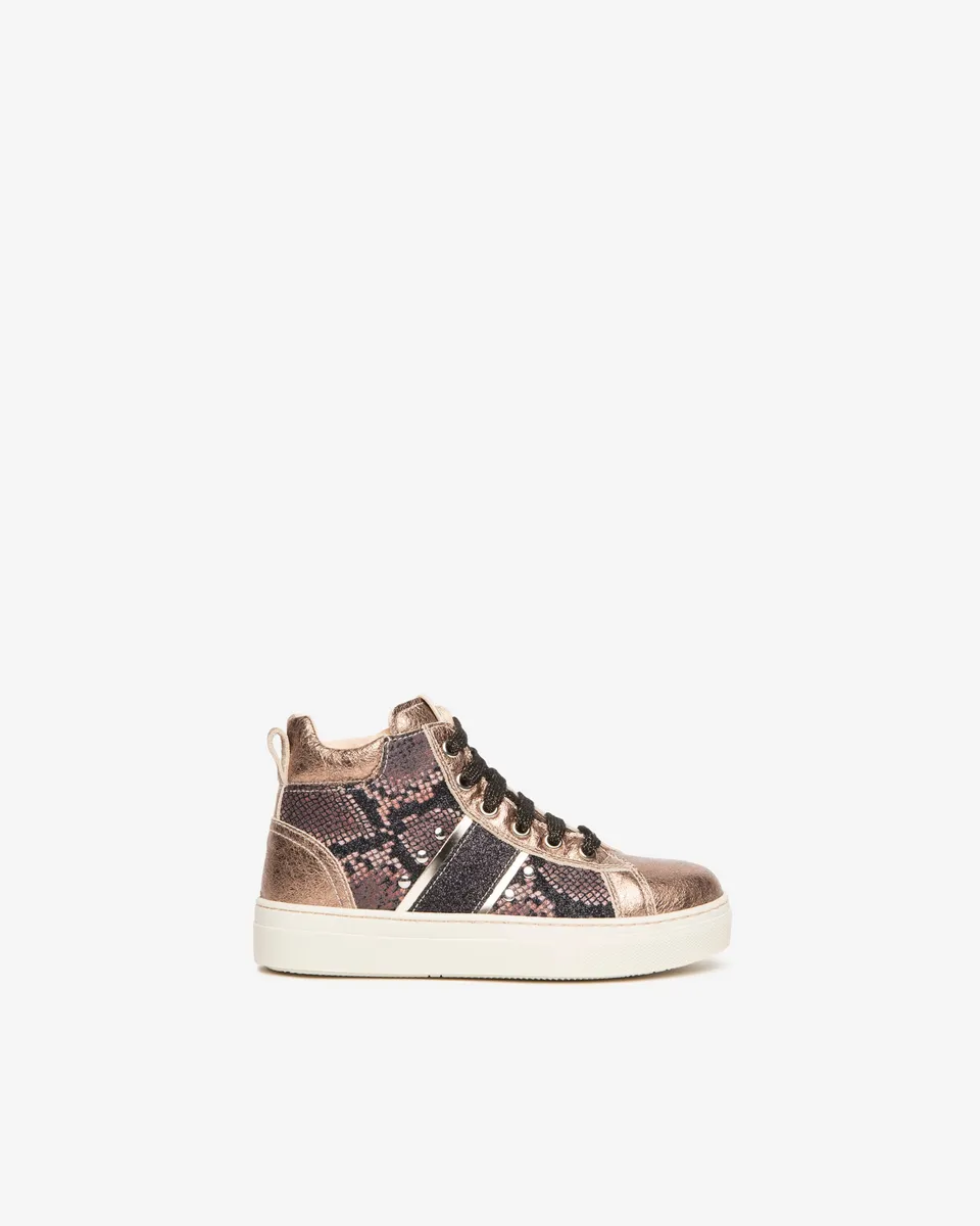 NeroGiardini Sneakers teens fille cuir lamé zip 31-39