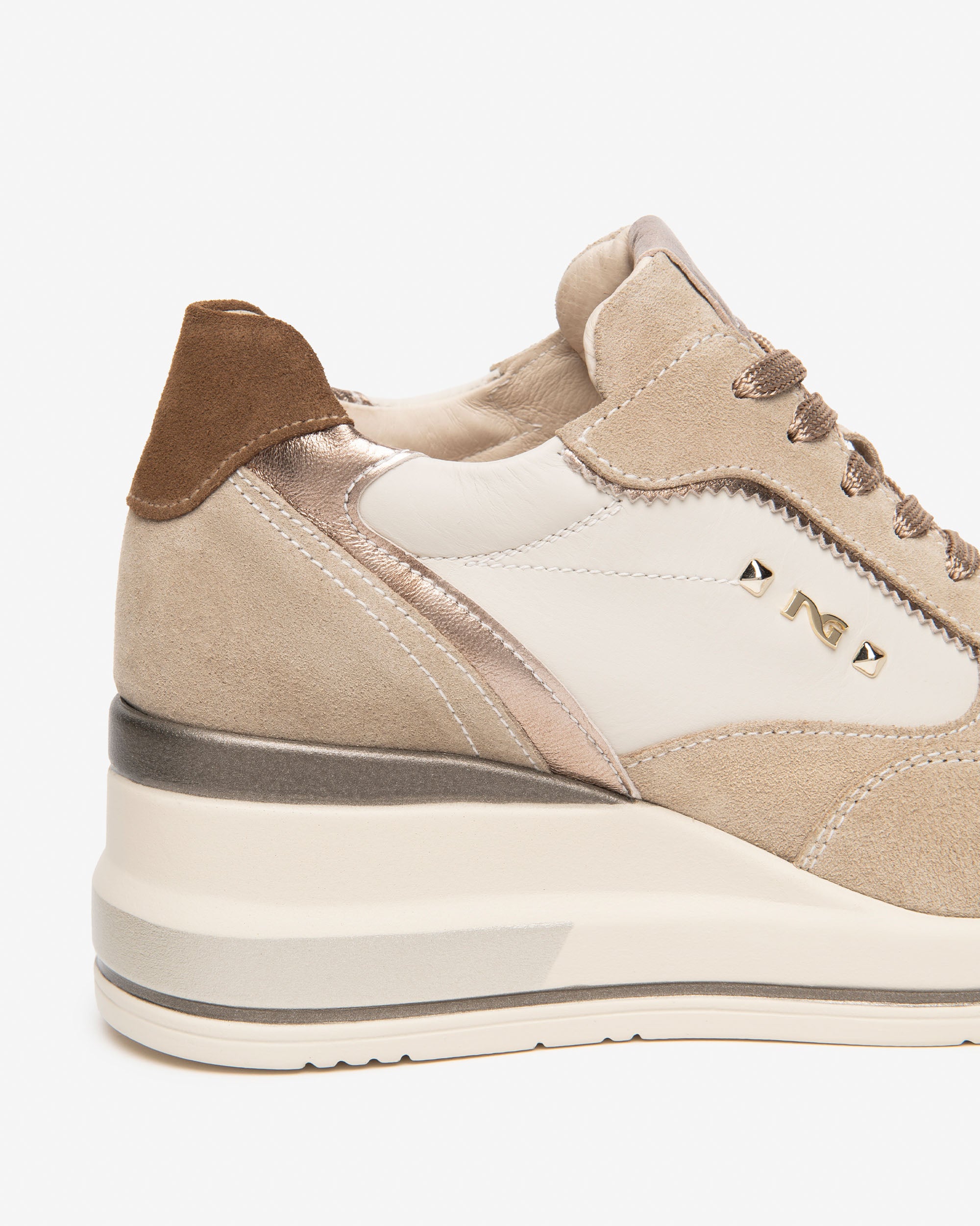 NeroGiardini Sneakers Femme Cuir Daim Compensée 60 mm