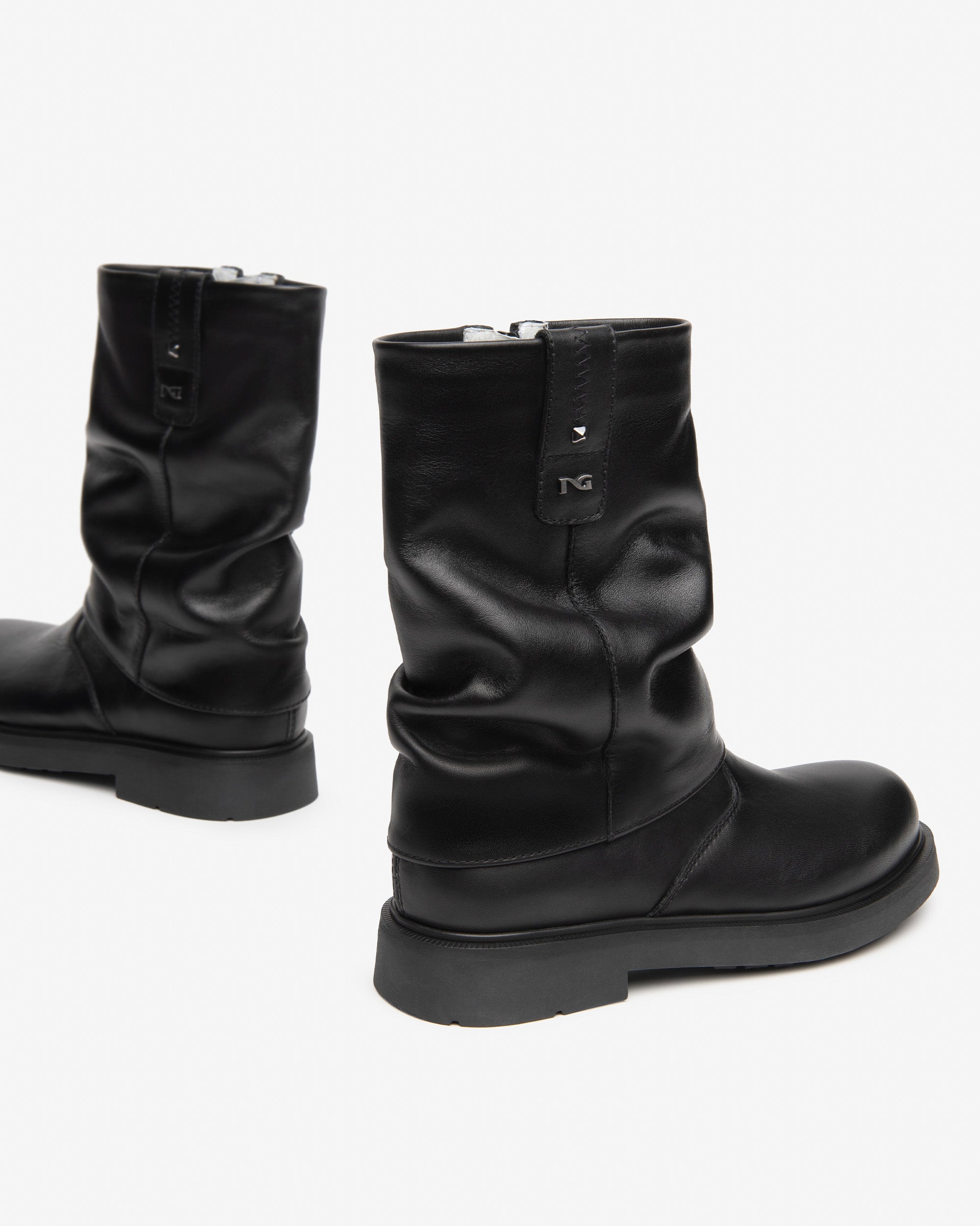 NeroGiardini Bottes Teen Fille en Cuir Zip Latéral