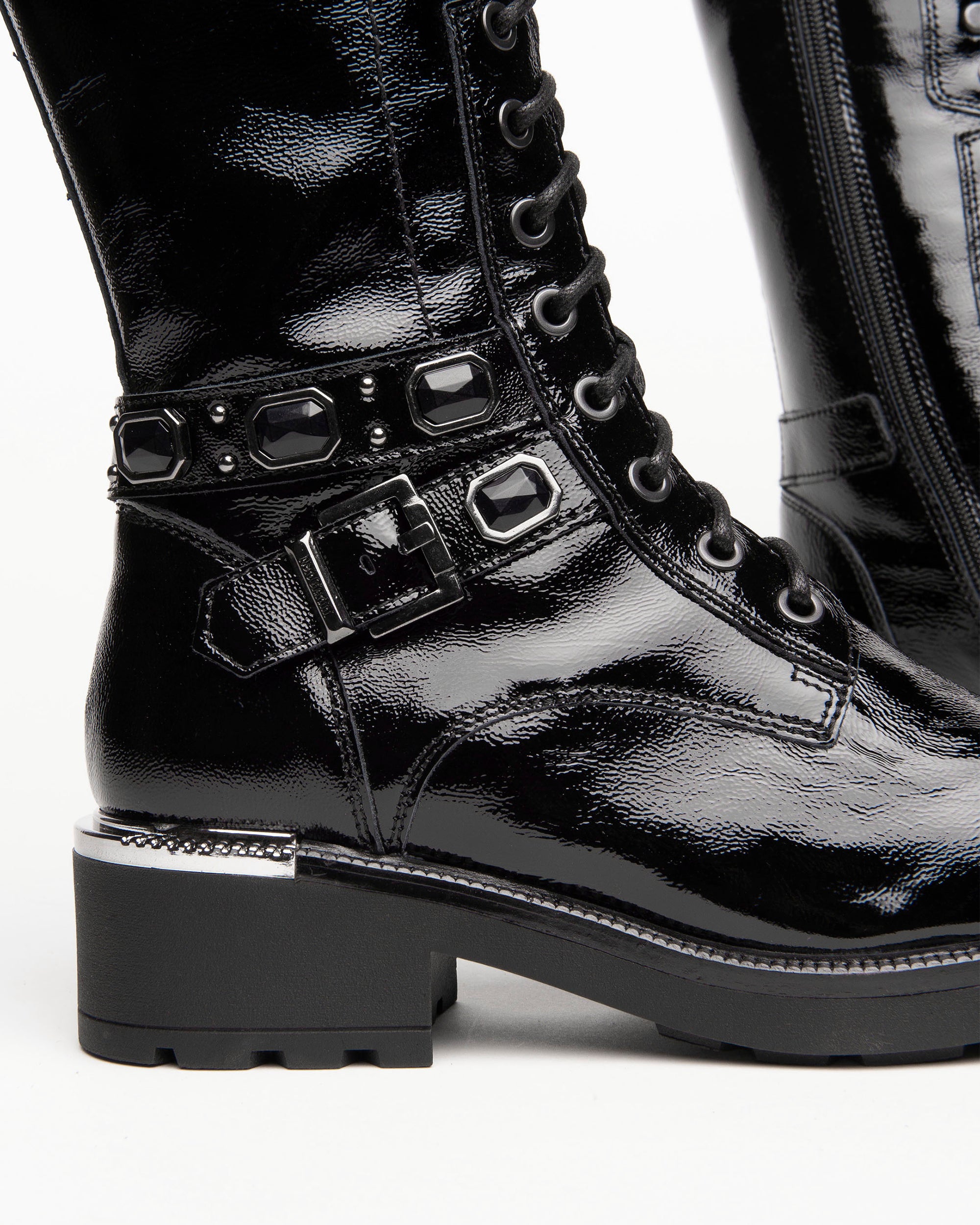 NeroGiardini Bottes Femme Vernis Détails Métal