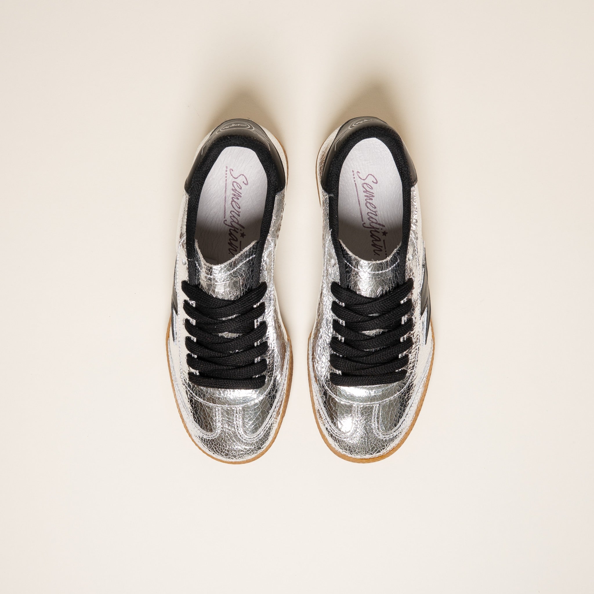 Semerdjian Emily E245 baskets argent noir crack