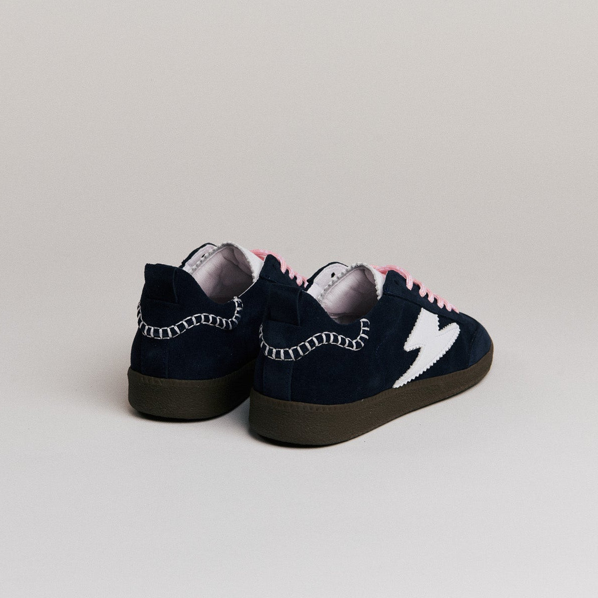 Semerdjian Ashley C388 baskets cuir bleu marine rose