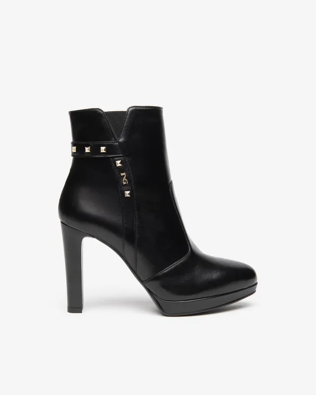 NeroGiardini Bottines Femme en Cuir Talon Bloc 100 mm