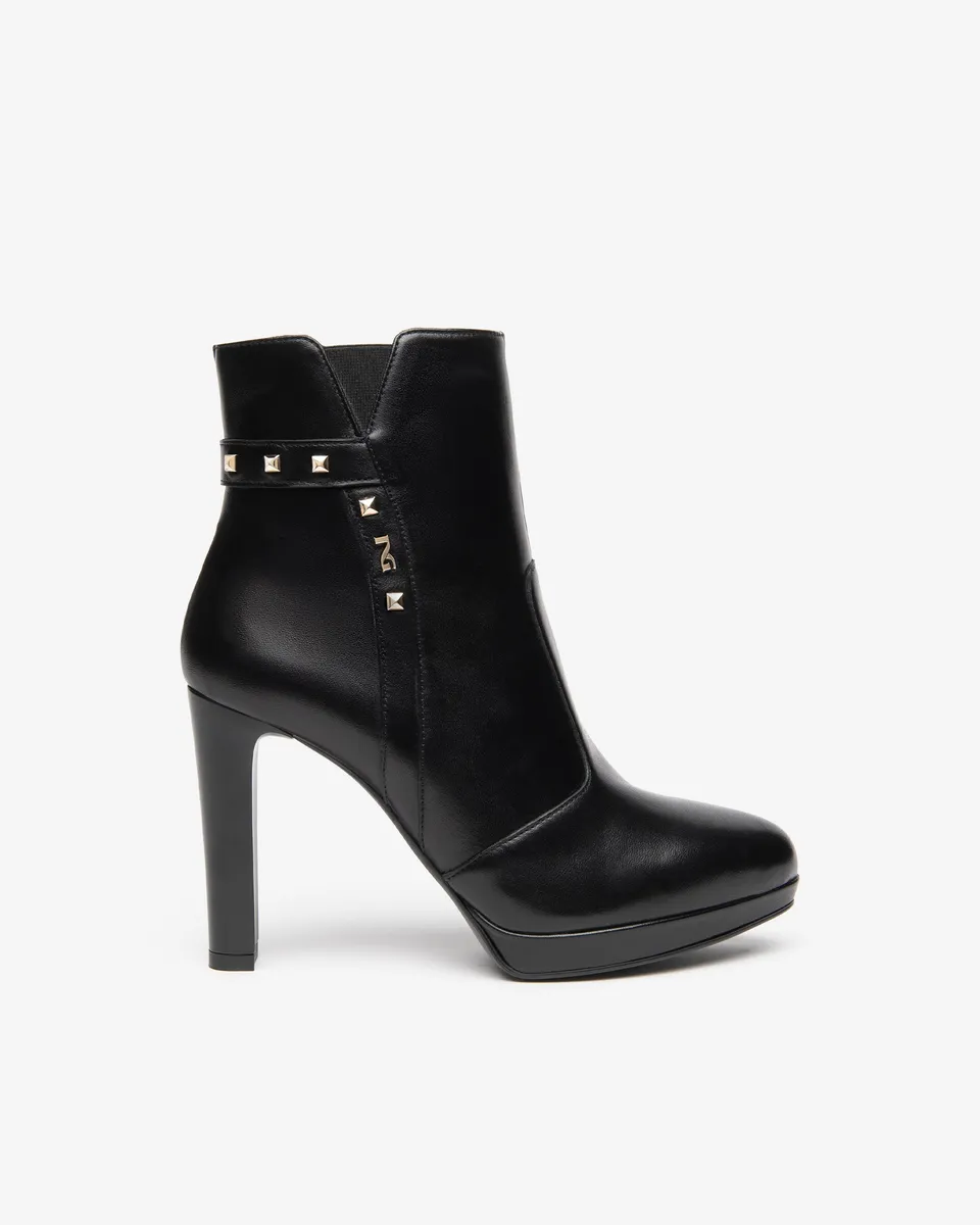 NeroGiardini Bottines Femme en Cuir Talon Bloc 100 mm