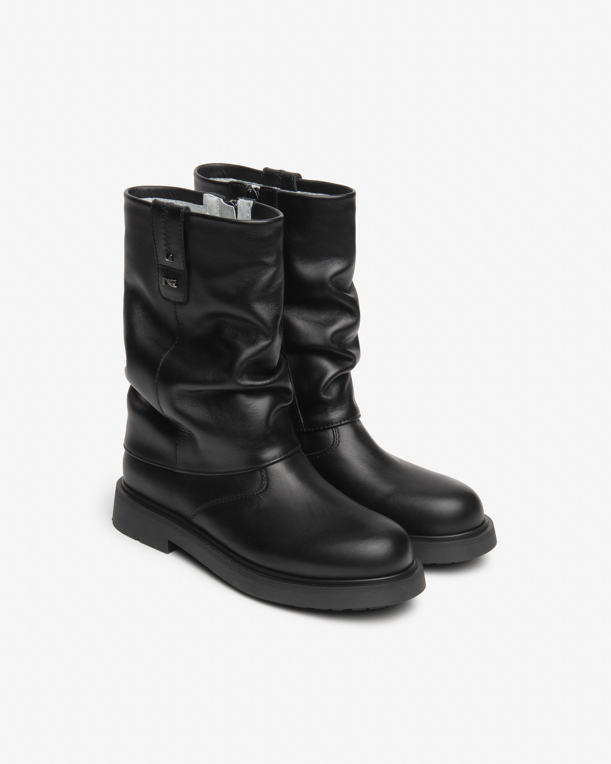 NeroGiardini Bottes Teen Fille en Cuir Zip Latéral