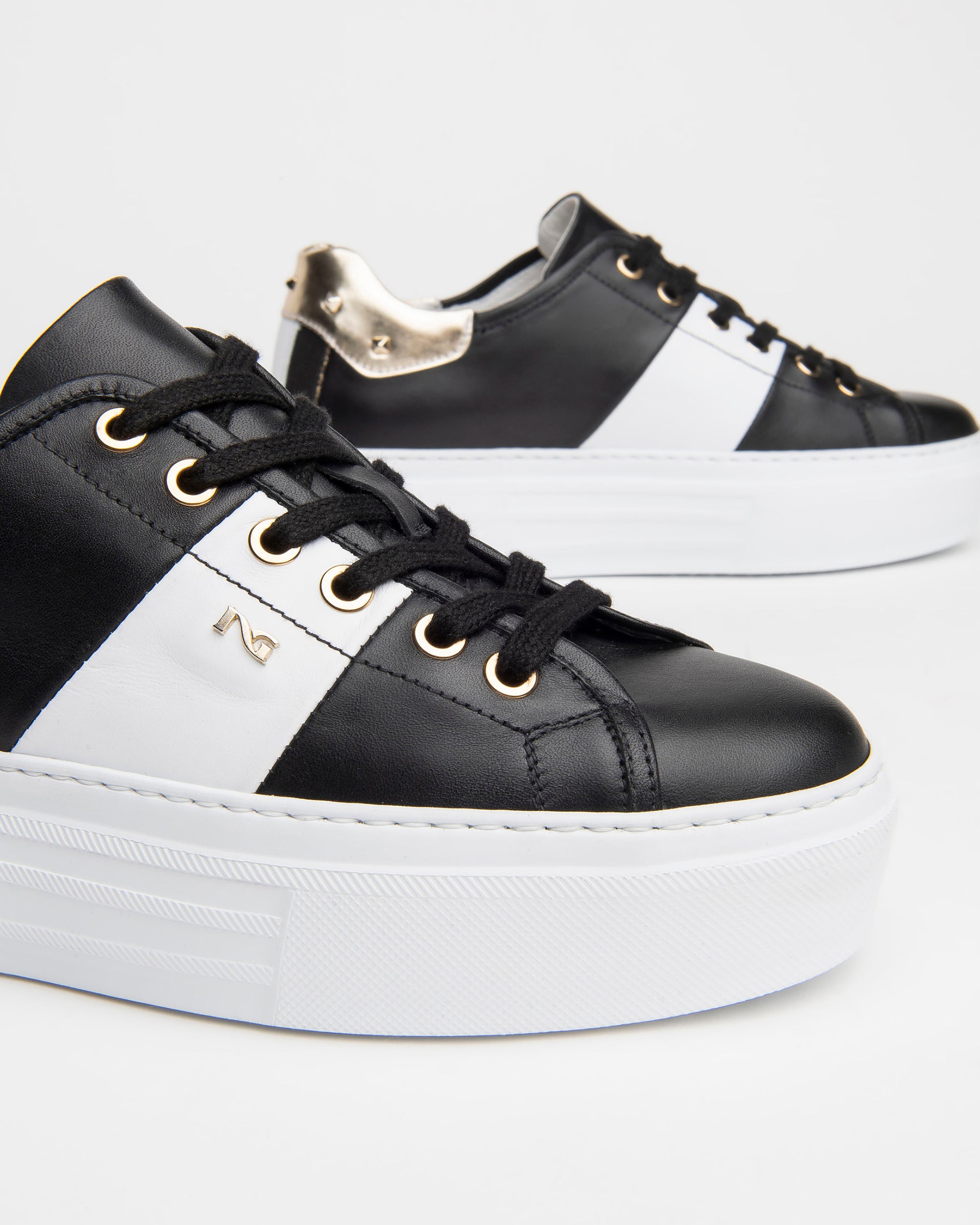 NeroGiardini Sneakers Femme Cuir Platine Plateforme 4,5 cm