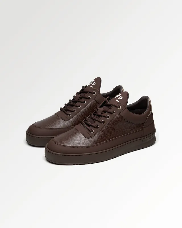 Filling Pieces Low Top Tech baskets chocolat cuir