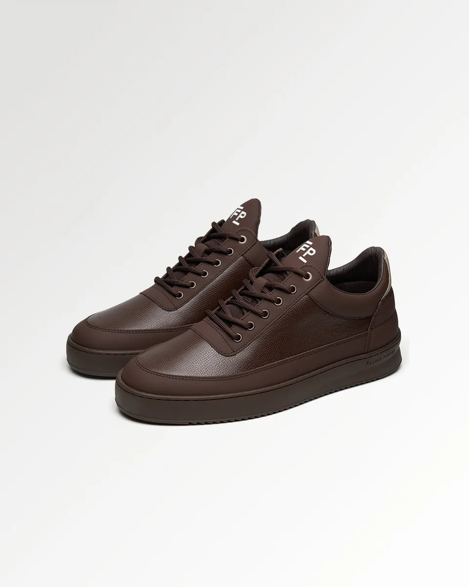 Filling Pieces Low Top Tech baskets chocolat cuir