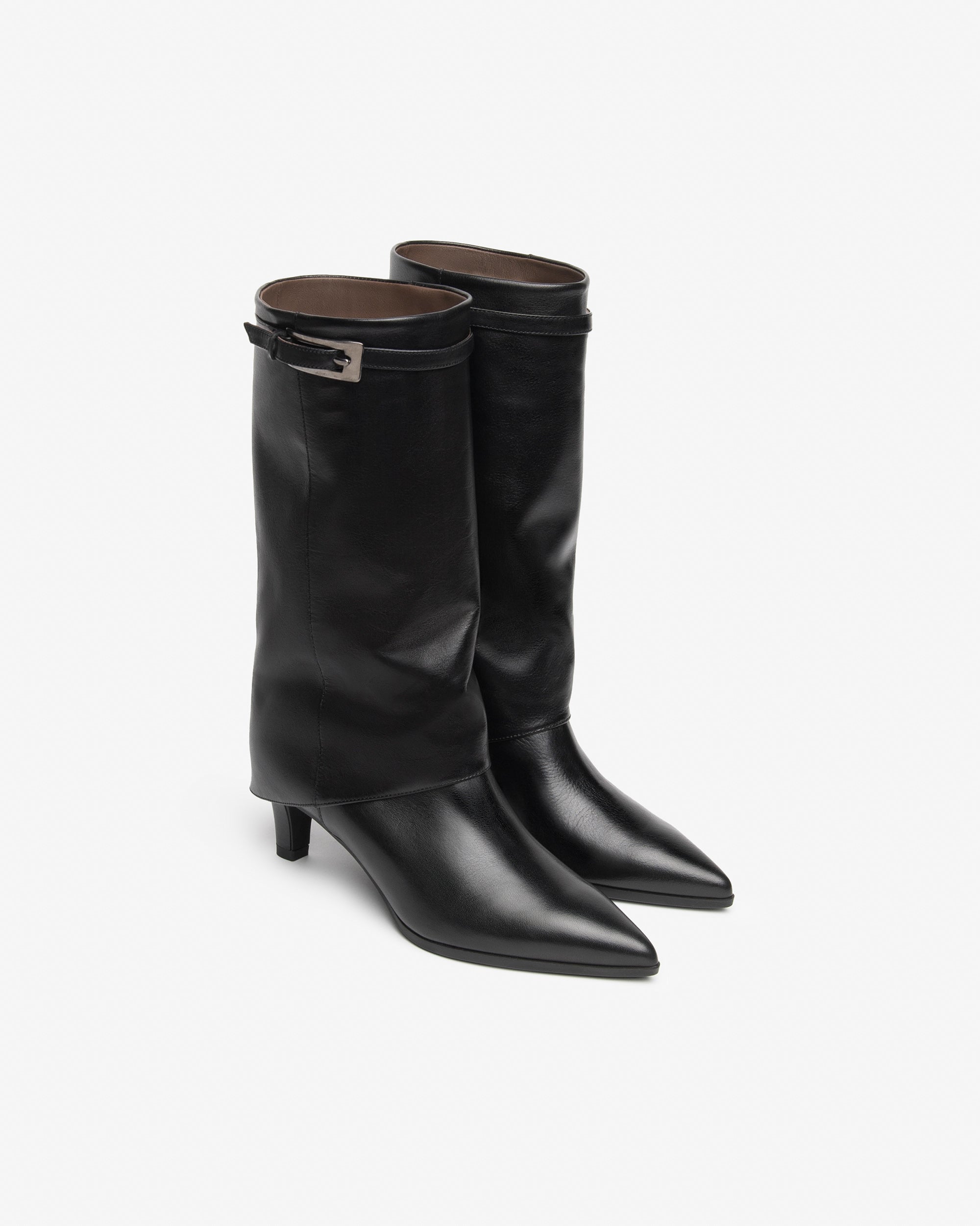 Nerogiardini Bottes Femme Cuir Revers Talon 55 mm