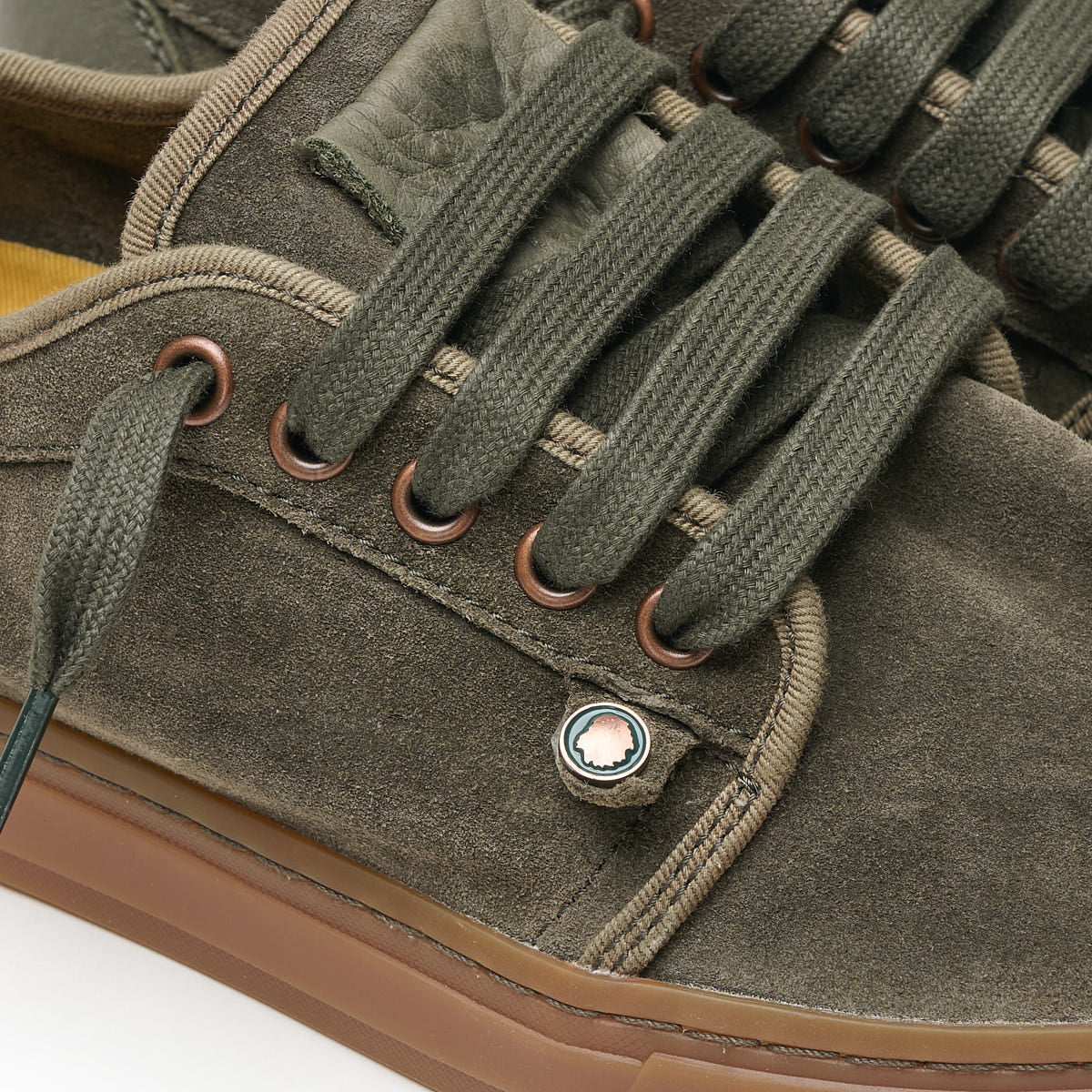 Satorisan Heisei Suede baskets Deep Khaki cuir