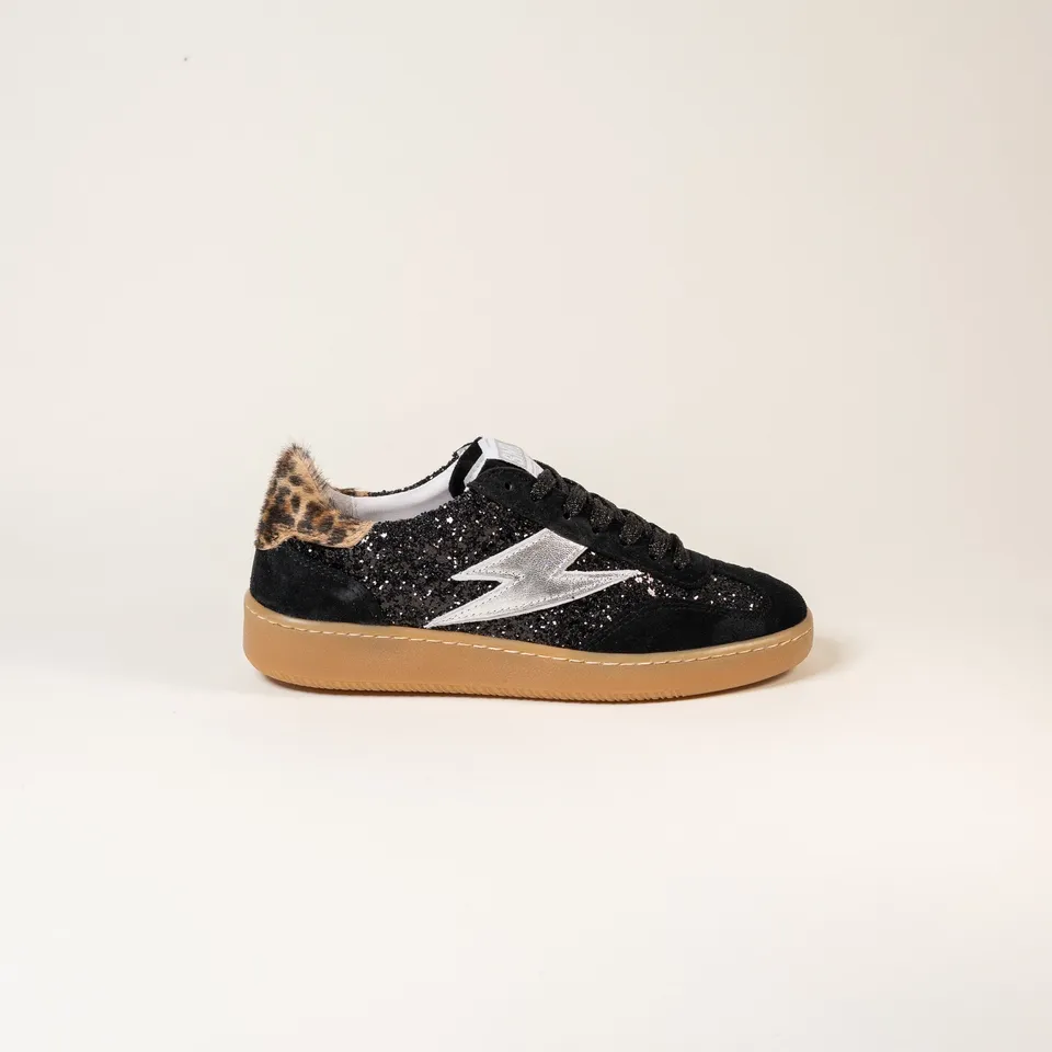 SMR Lee E470 baskets noir taille 38 léopard argent