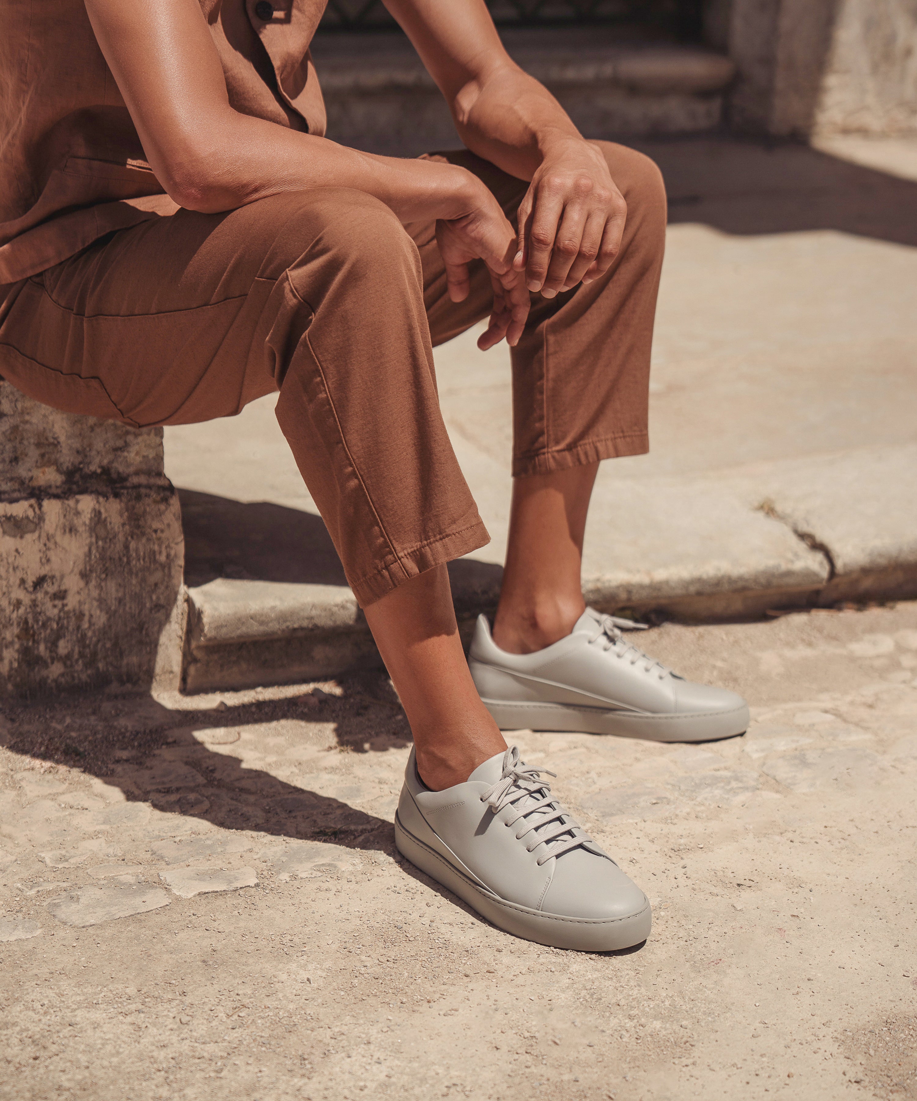 JAK Mercury II Sneakers Gris Clair Cuir
