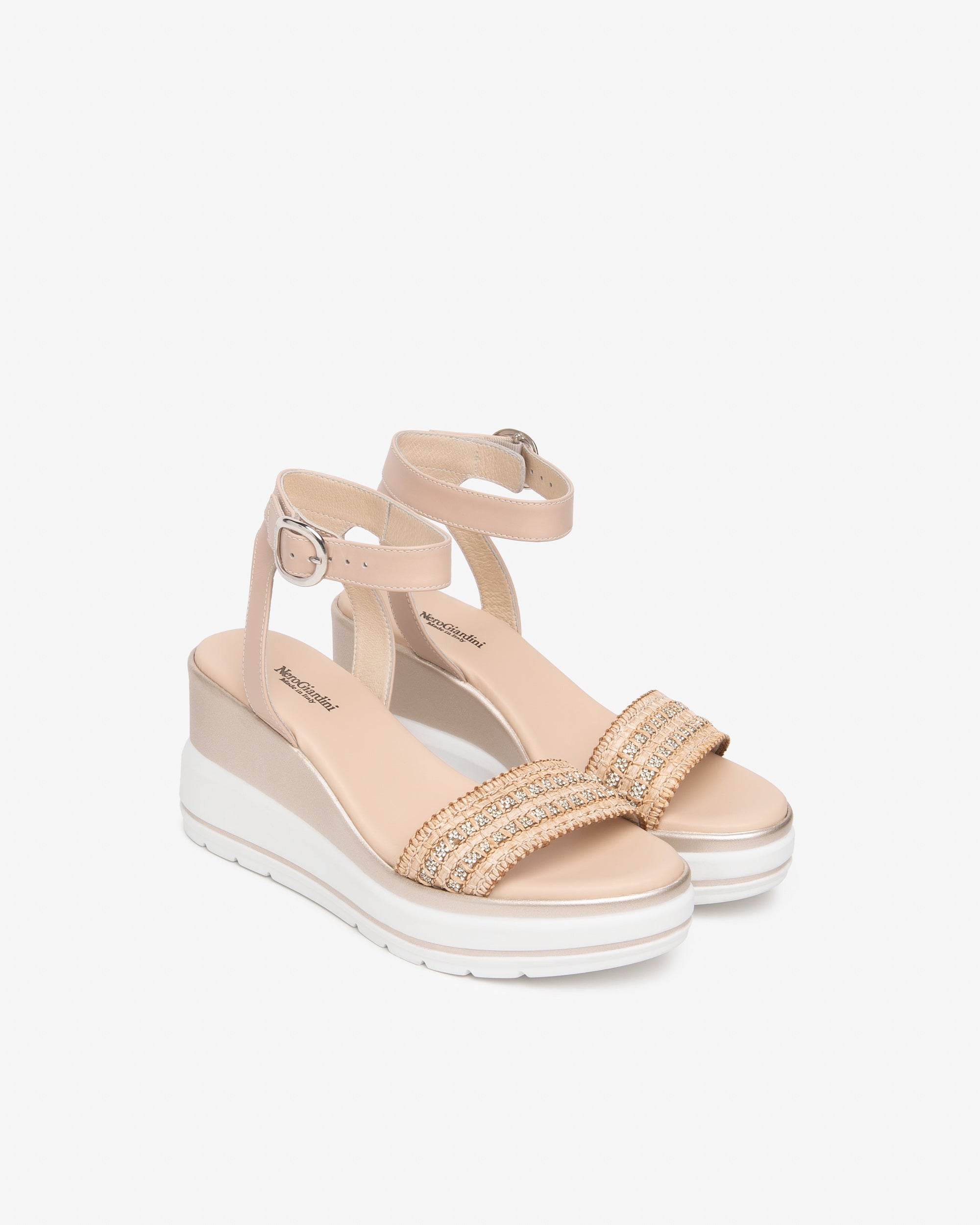 NeroGiardini Sandales sandales femme cuir et tissu