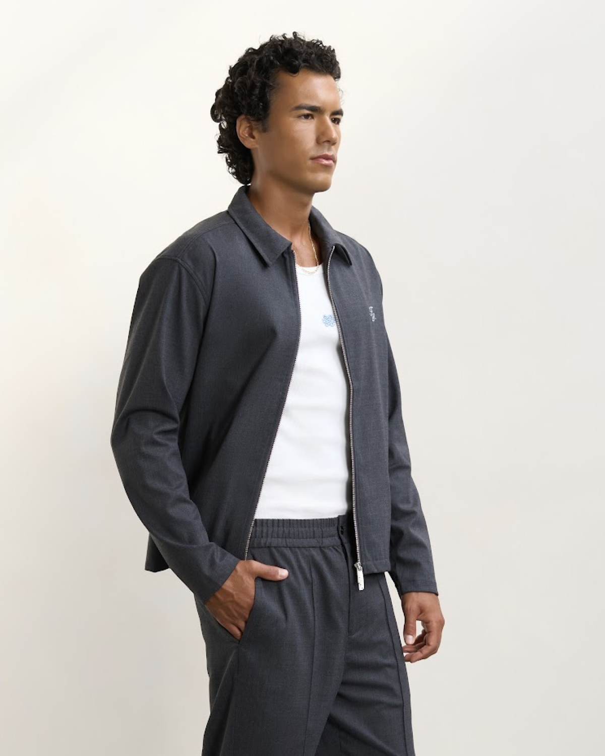 Filling Pieces Coach Jacket Twill Wool veste grise