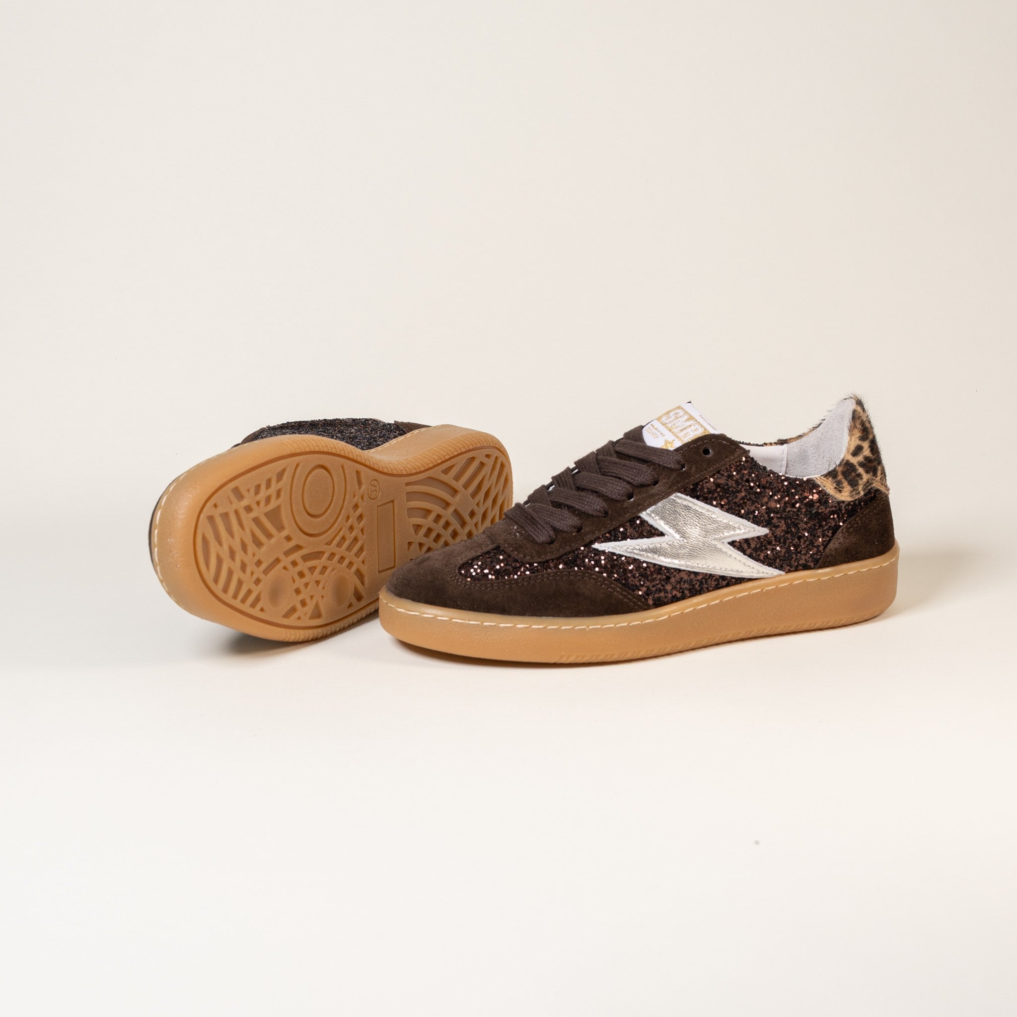 SMR Lee E469 basket glitter marron léopard