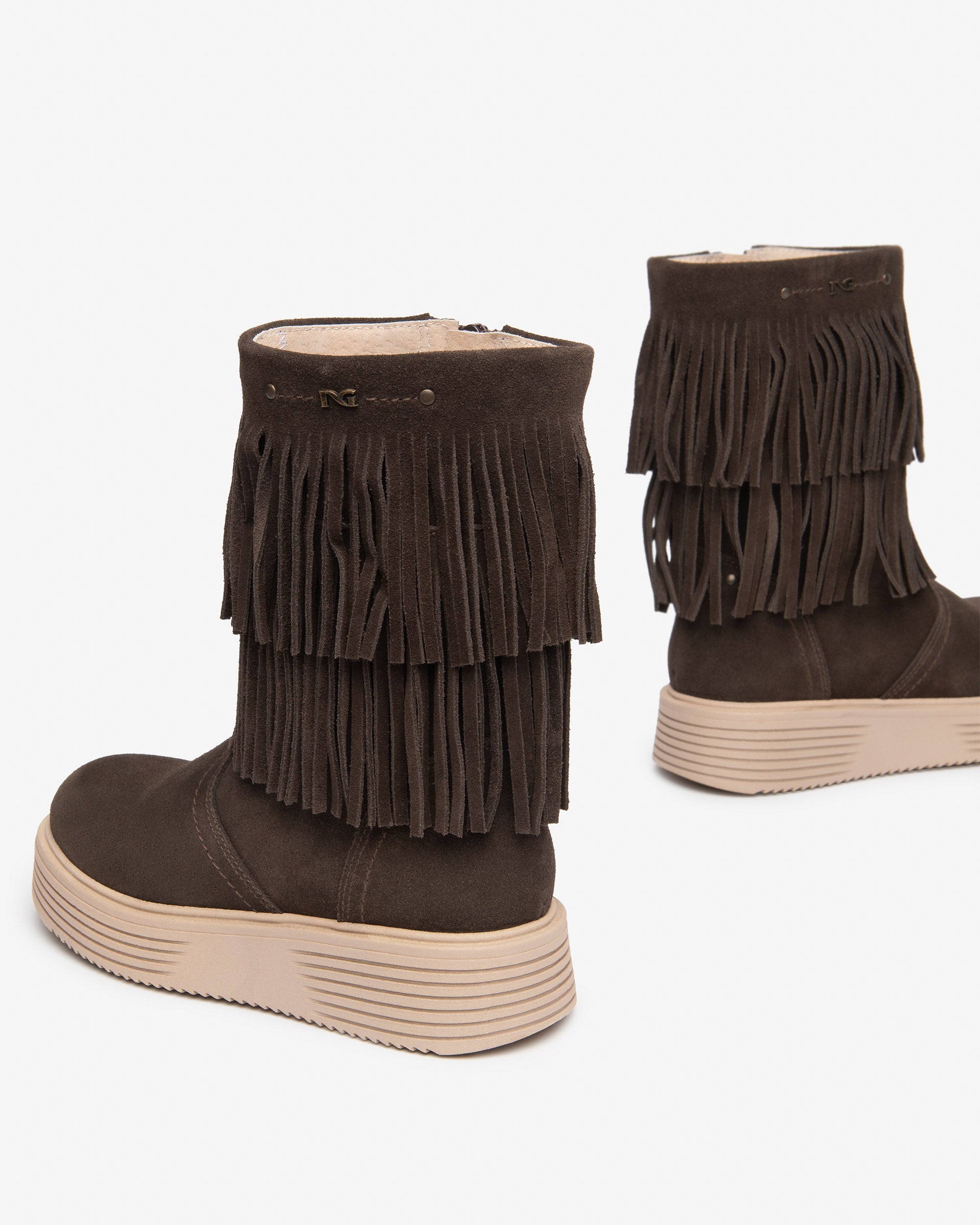 Nerogiardini Bottines Teen Fille Daim Franges