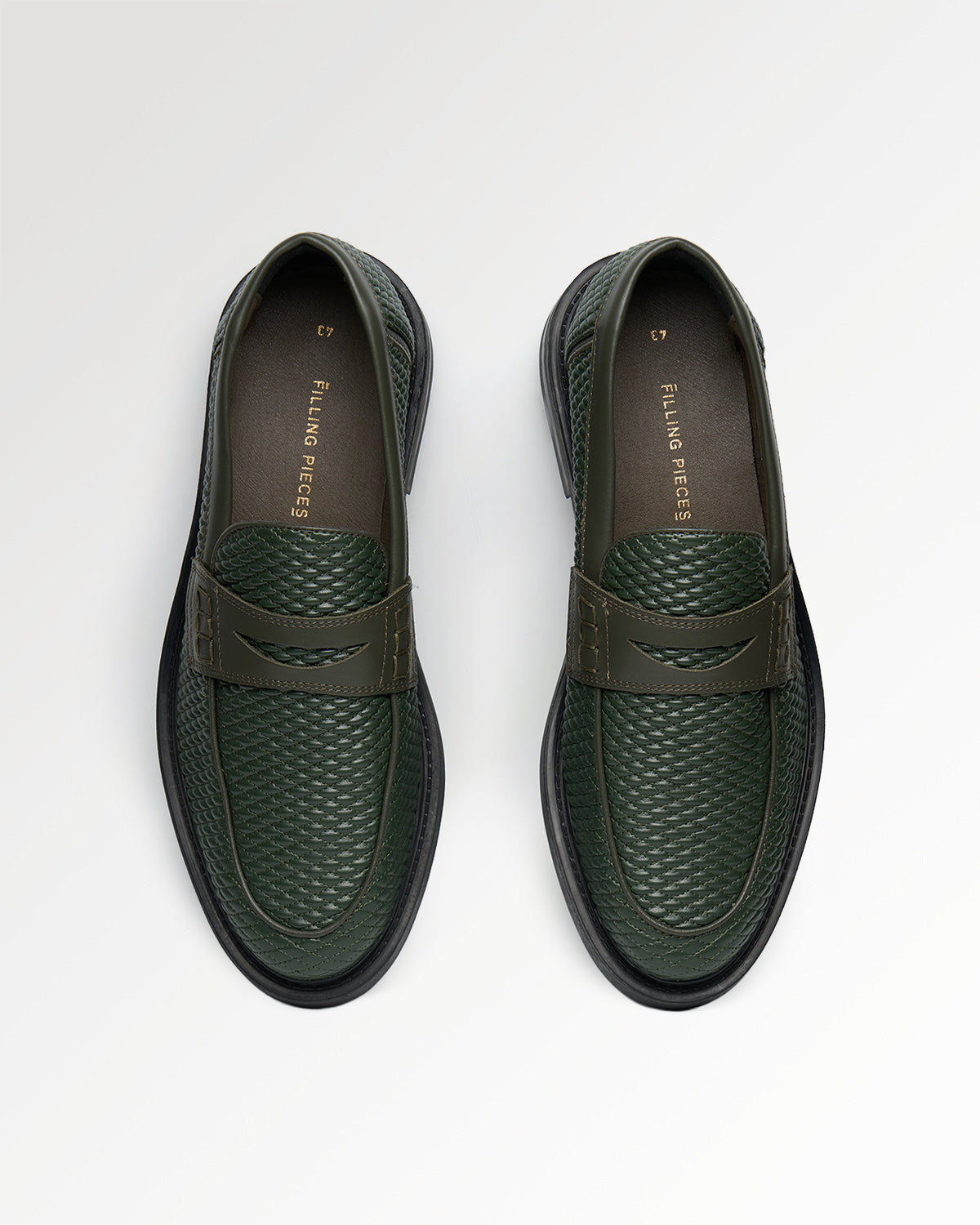 Filling Pieces Reed mocassins cuir vert foncé