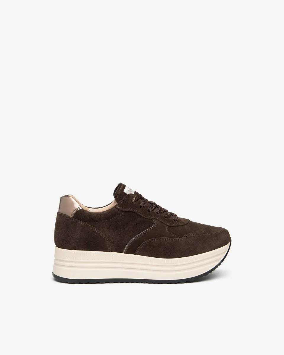Nerogiardini Sneakers Femme Cuir Velours Plateforme 45 mm