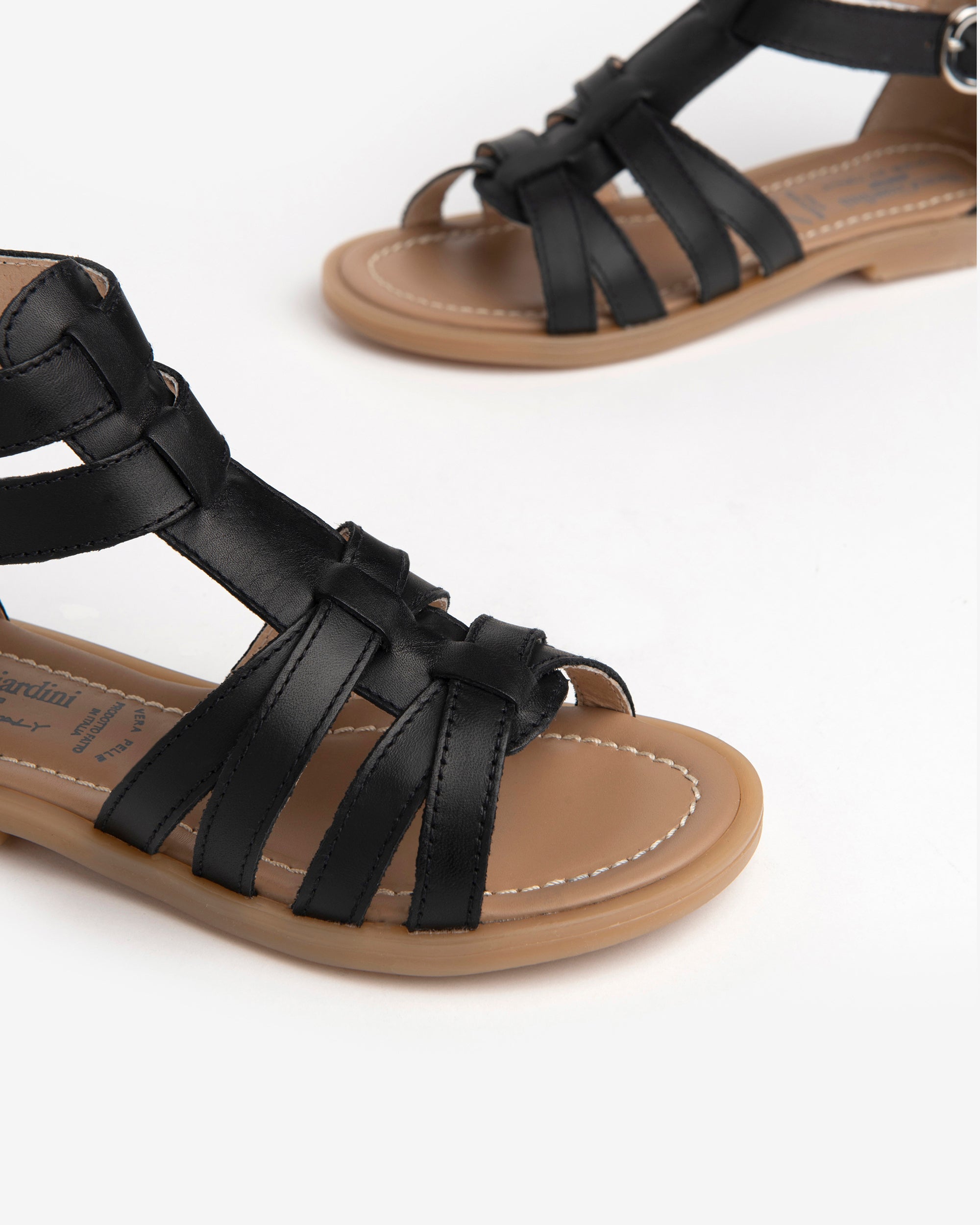 NeroGiardini Sandales spartiates fille cuir boucles zip