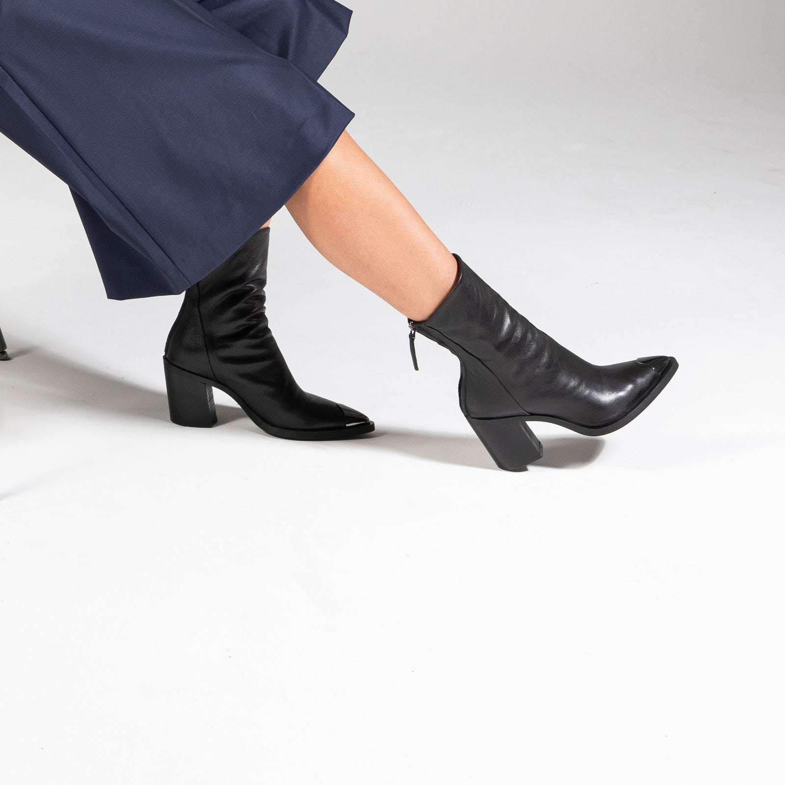 SMR Nirvana Nero E1454E5 bottines cuir noir talon 5 cm