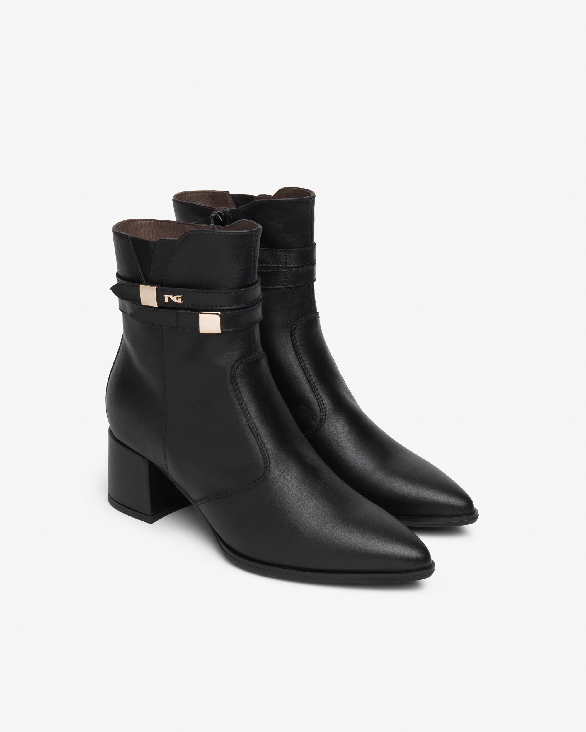 NeroGiardini Bottines Cuir Femme Talon 6 cm Zip
