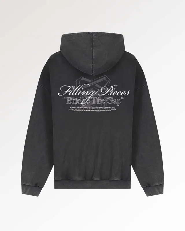 Filling Pieces Boxy Bridge the Gap hoodie Vintage Black coton bio