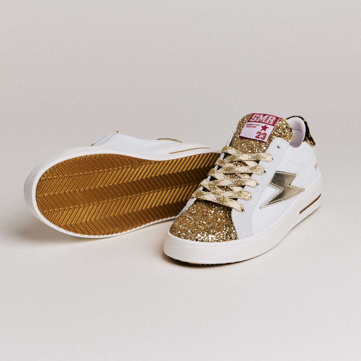 Semerdjian Maya 10310 baskets blanc léopard semelle 4 cm