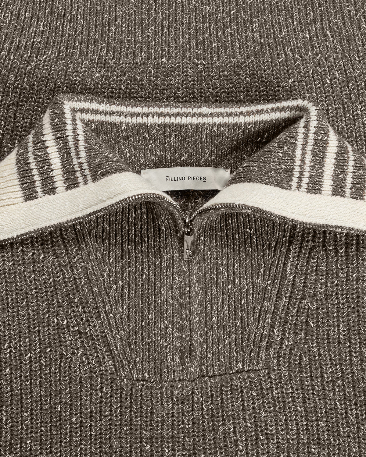 Filling Pieces Zip Knit Chunky Fisherman pull melange zip
