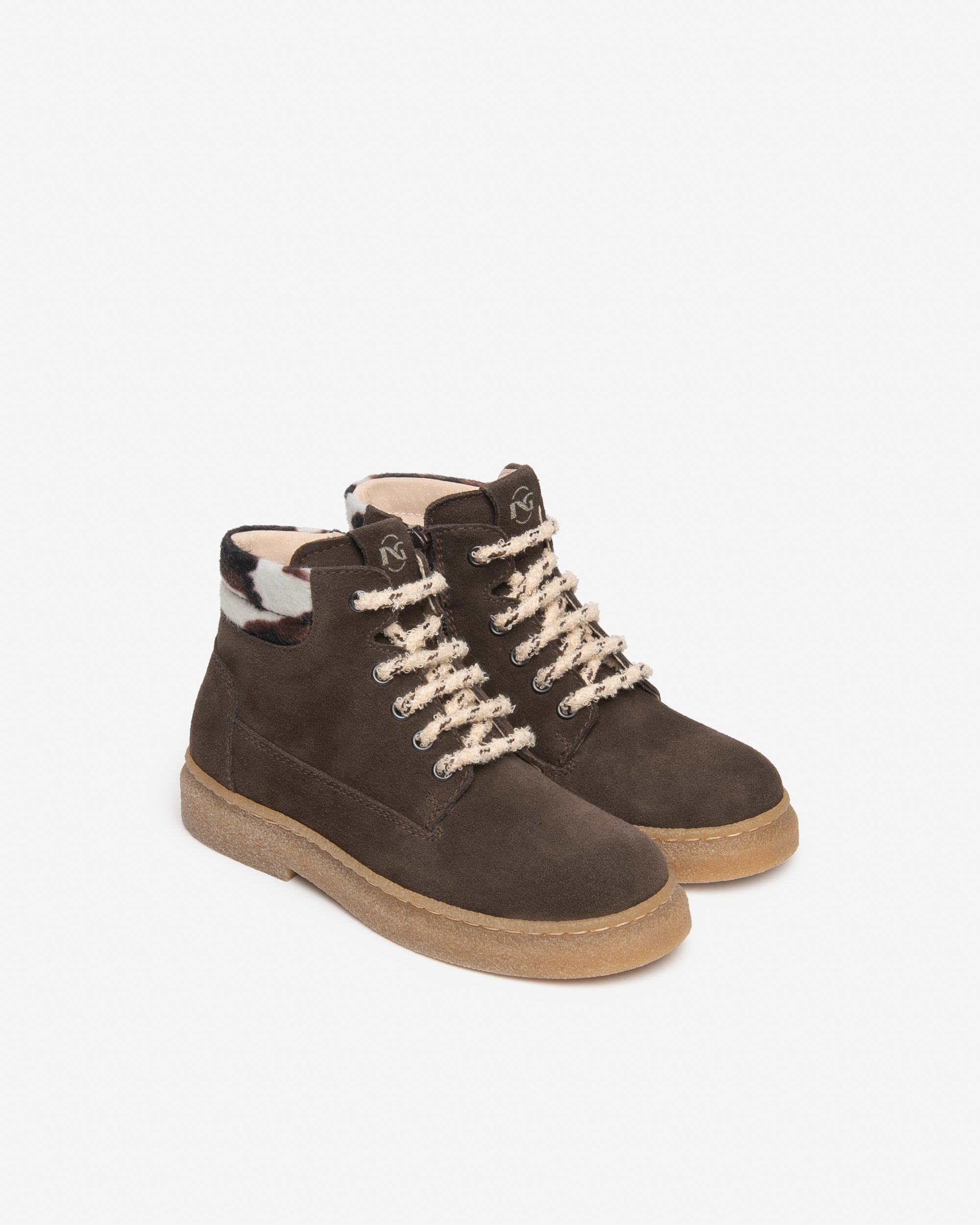 NeroGiardini Bottines Junior Fille Daim Zip Lacets