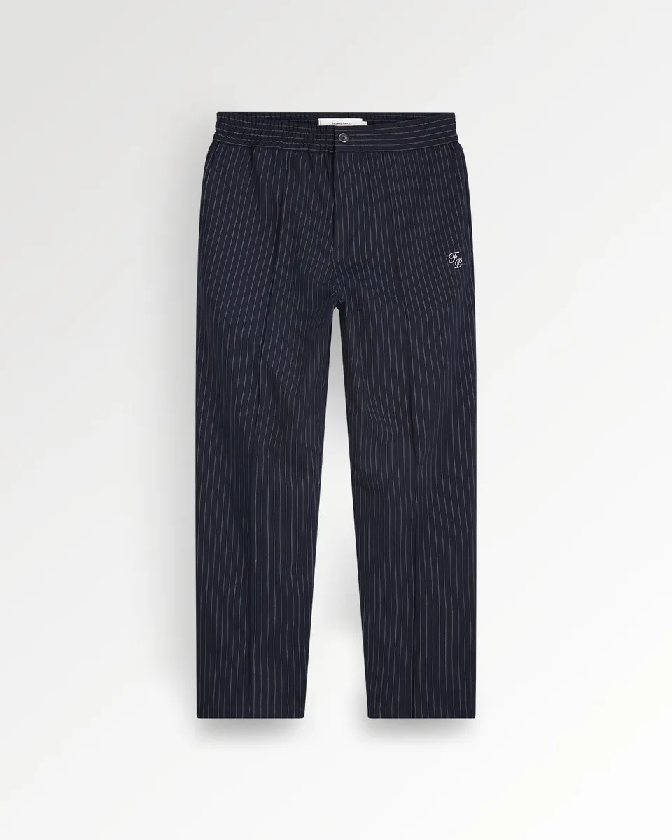 Filling Pieces Coach Pants Pinstripe Pantalon Bleu Marine Laine