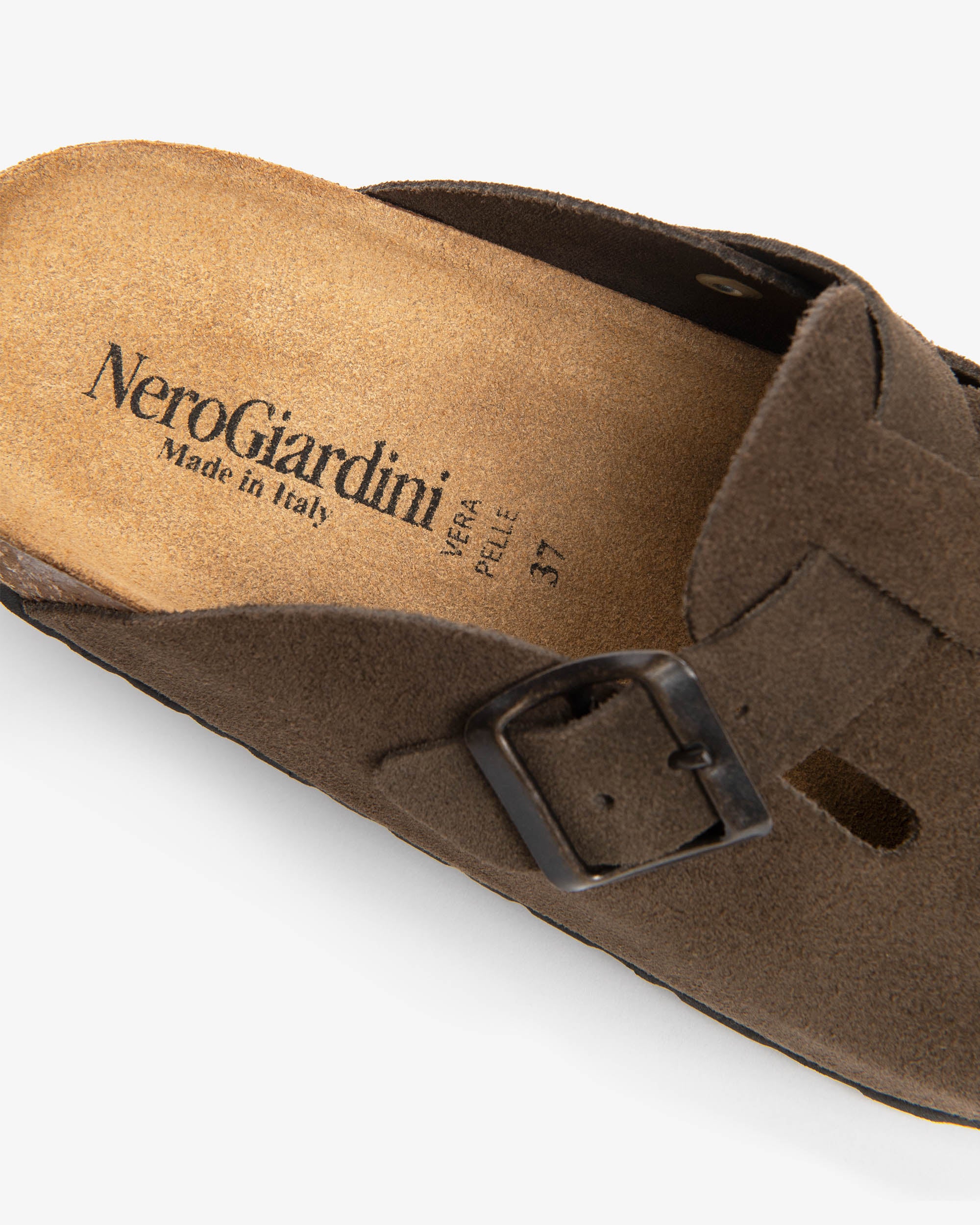 NeroGiardini Mules Femme Cuir Velours Confort Été