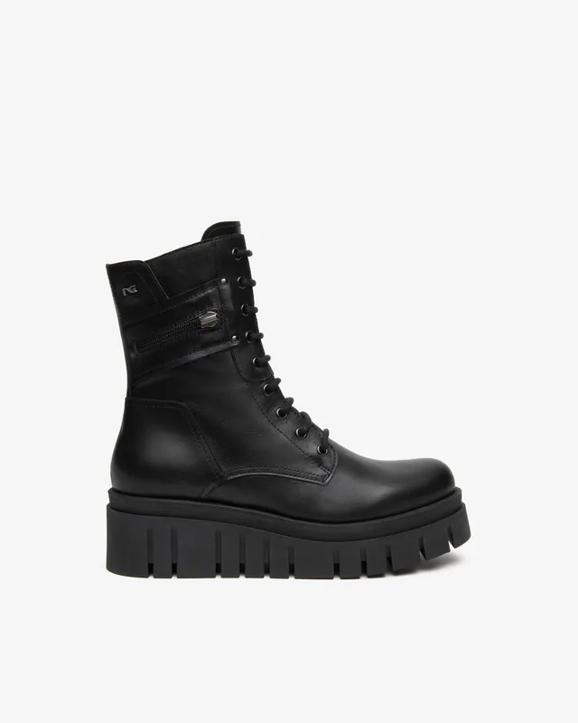 NeroGiardini Bottines Motardes Femme Cuir Plateforme 55 mm