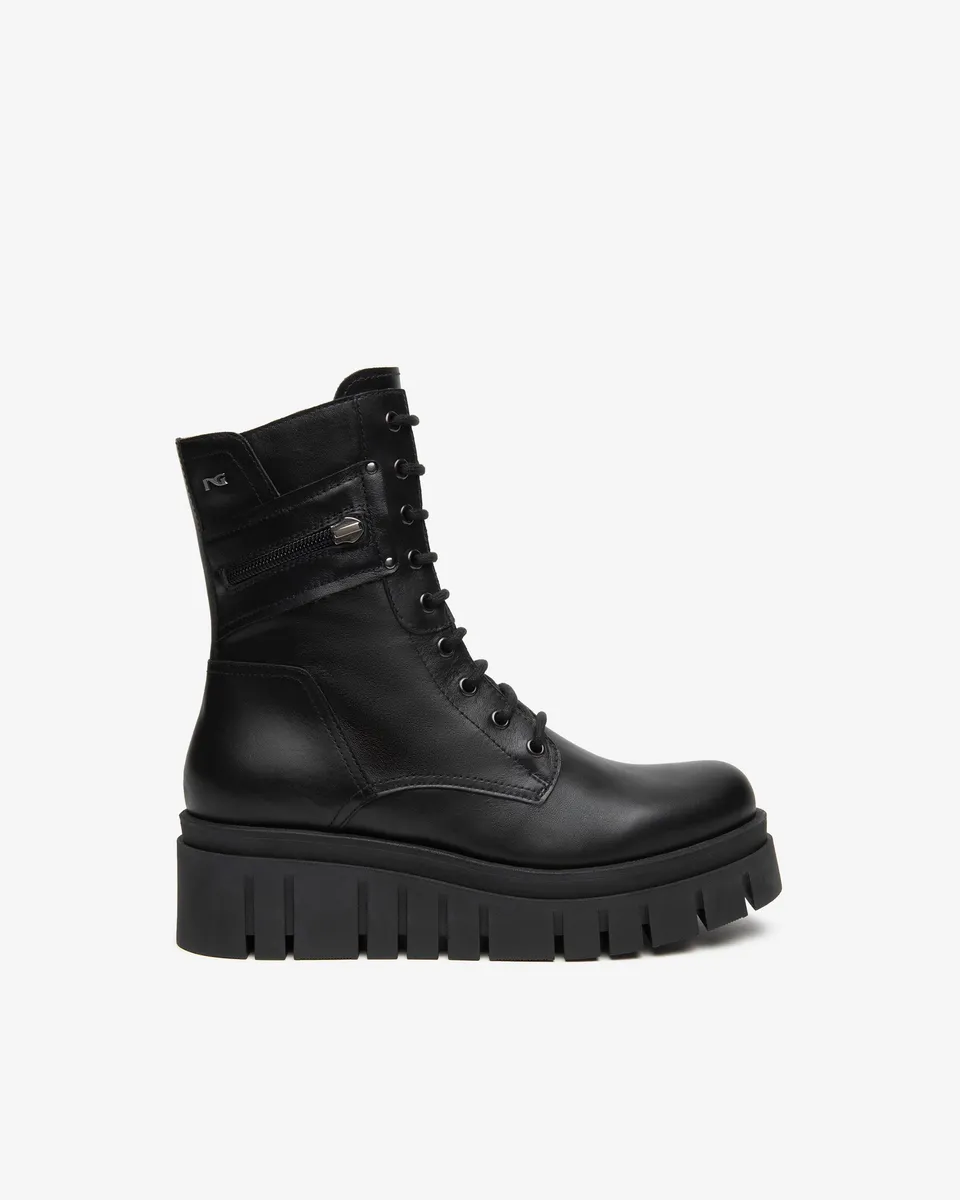 NeroGiardini Bottines Motardes Femme Cuir Plateforme 55 mm