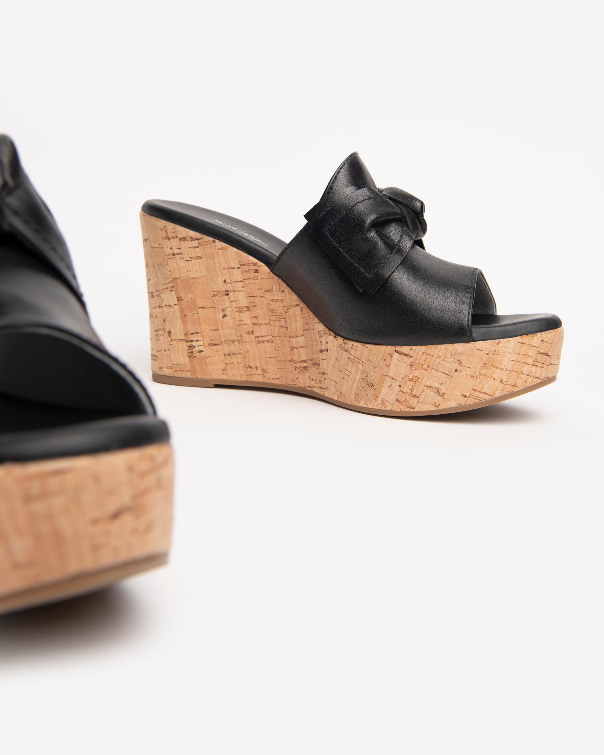 NeroGiardini Mules Femme Cuir Nœud Compensées