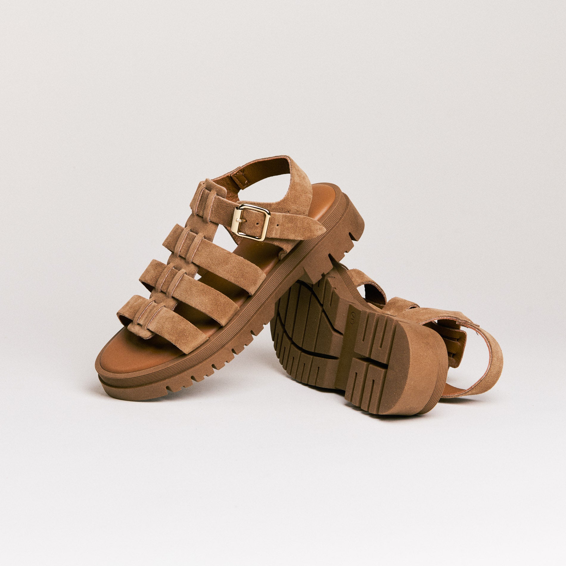 SMR Semerdjian Delia sandales taupe cuir 4 cm