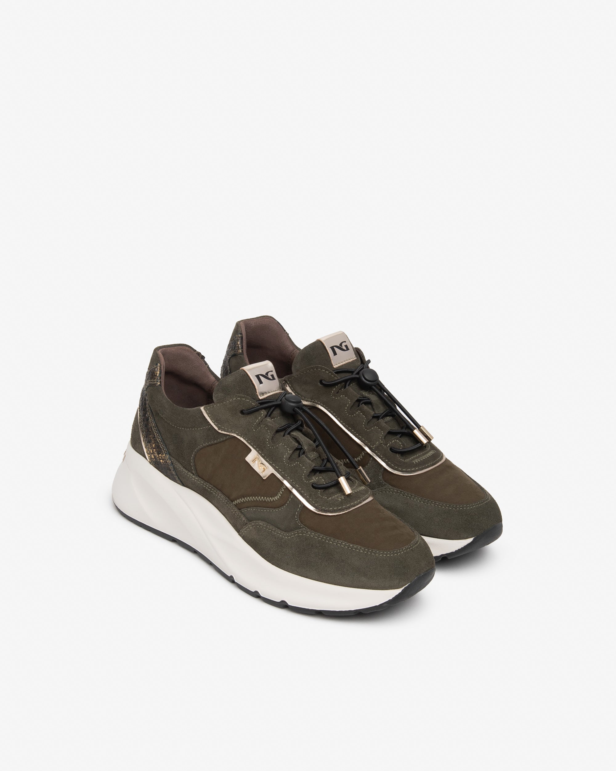 NeroGiardini Sneakers femme cuir toile semelle 45 mm 38