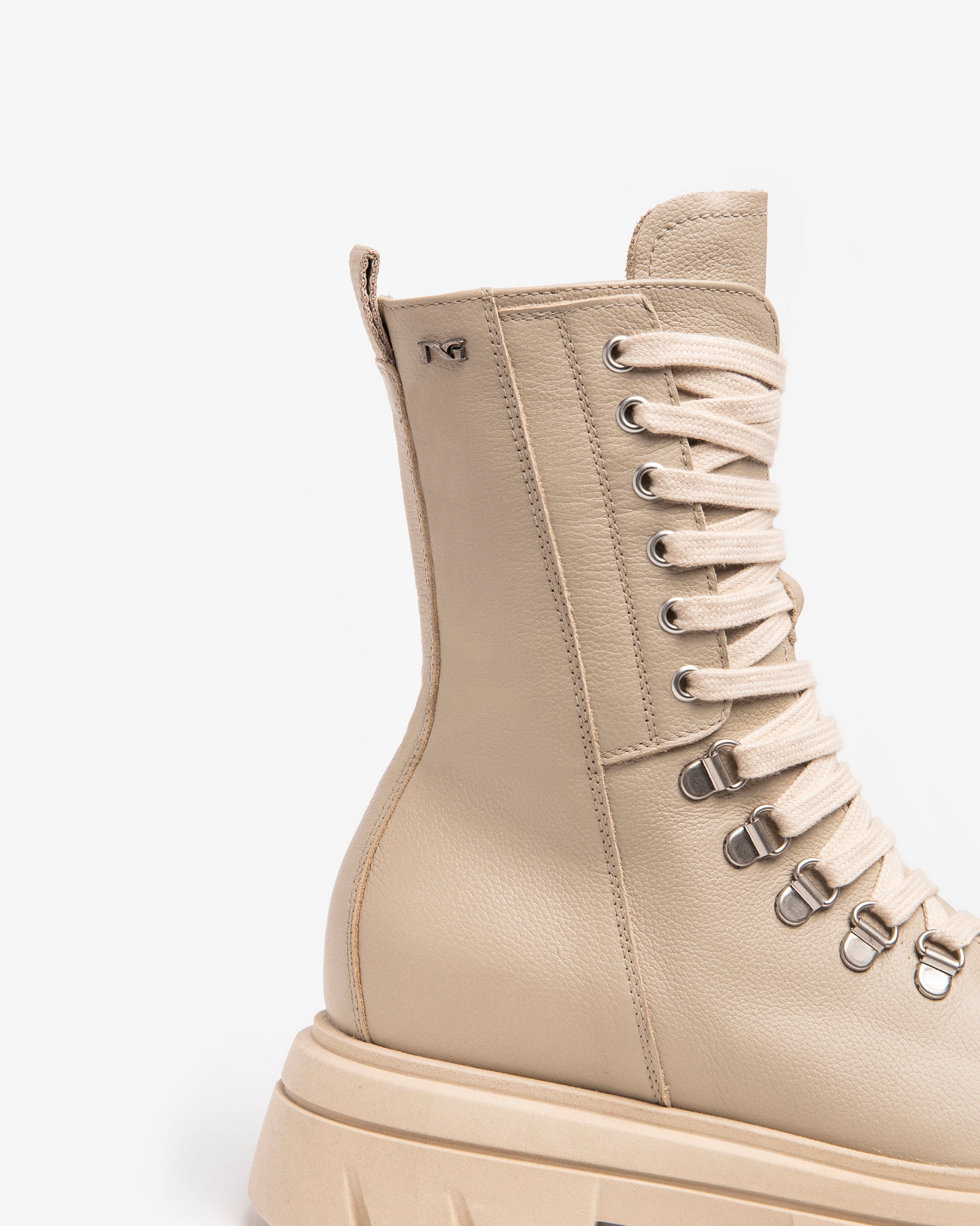 Nerogiardini Bottines Femme Cuir Combat Boots - Hiver