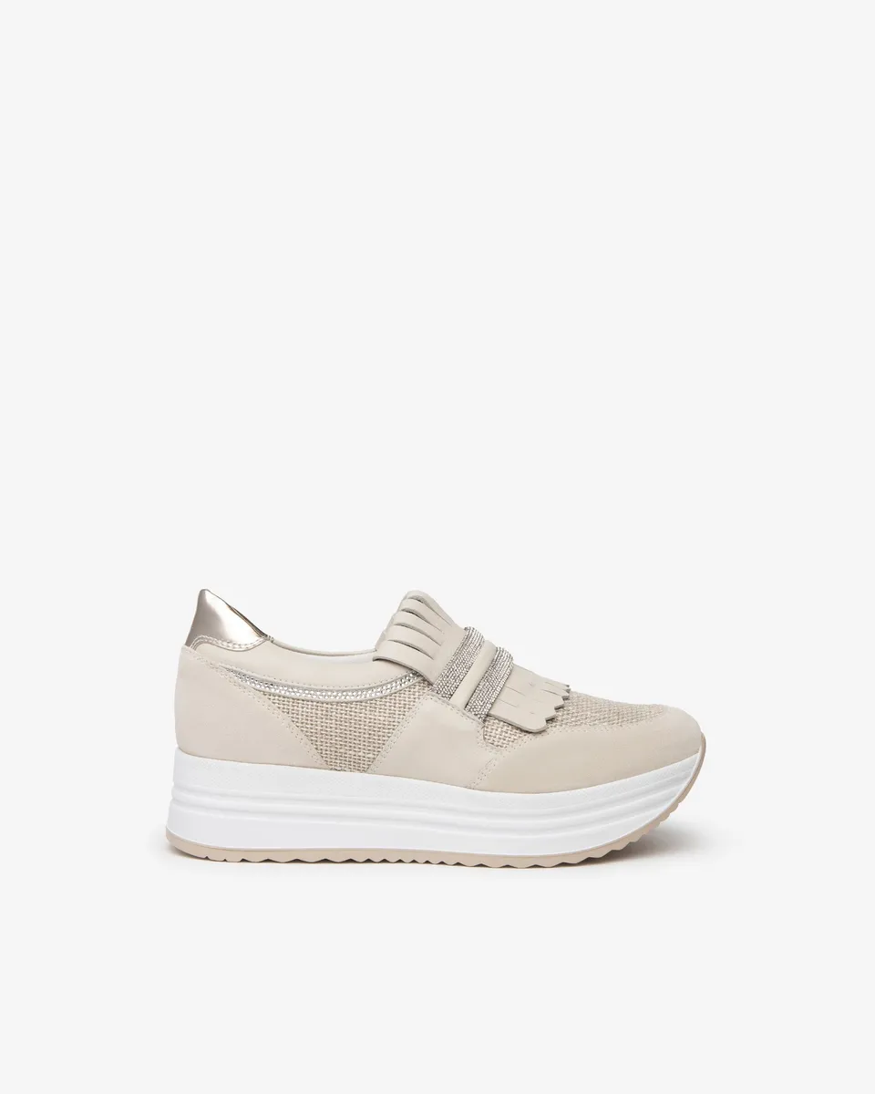Nerogiardini Sneakers Femme Cuir Daim Toile Confort