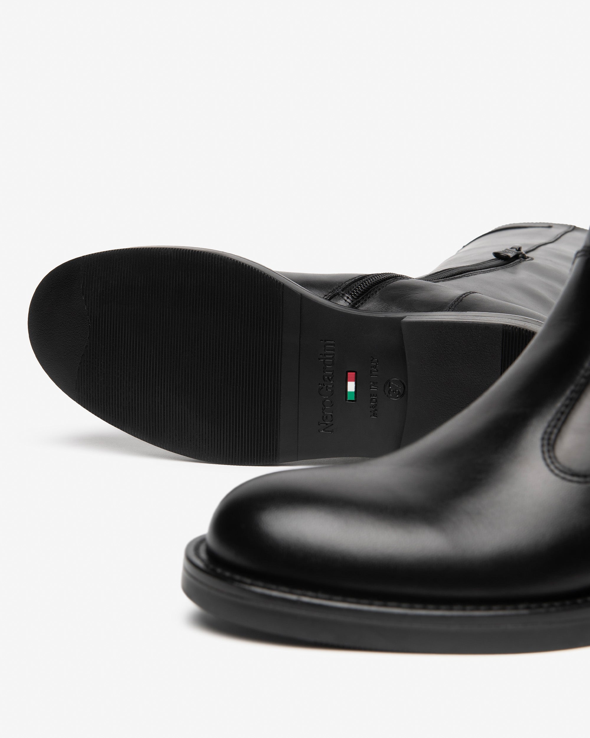 NeroGiardini Bottes Femme Cuir Haute Talon Bloc 35-41
