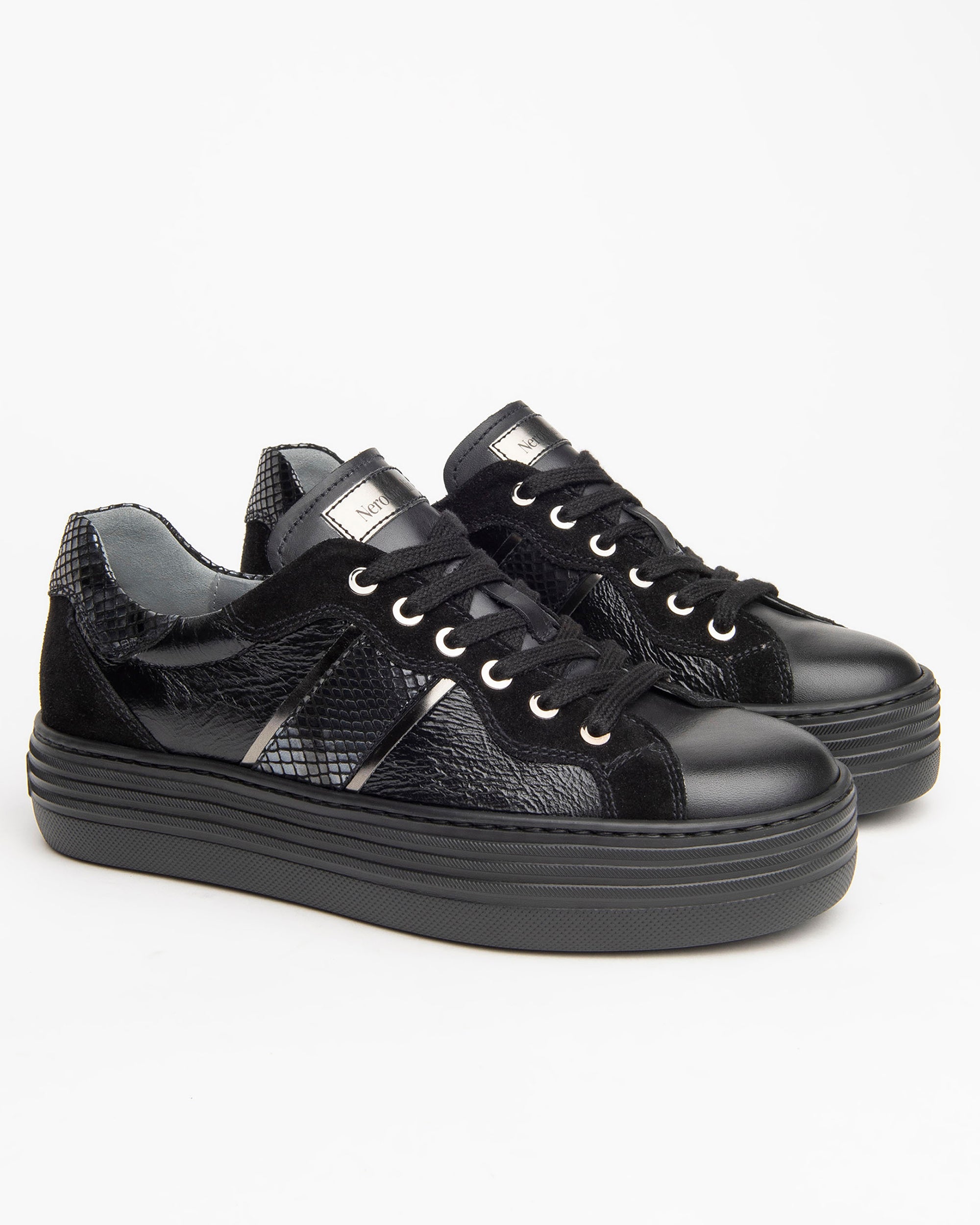 Nerogiardini Sneakers Femme Cuir Velours DryGo Confort