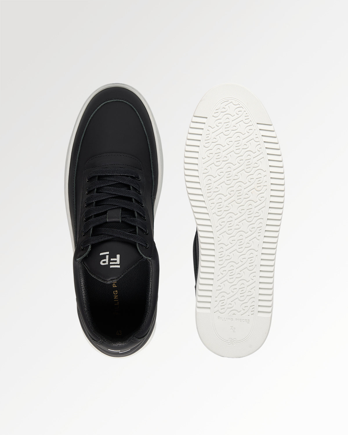 Filling Pieces Low Top sneaker Organic Nappa Black cuir