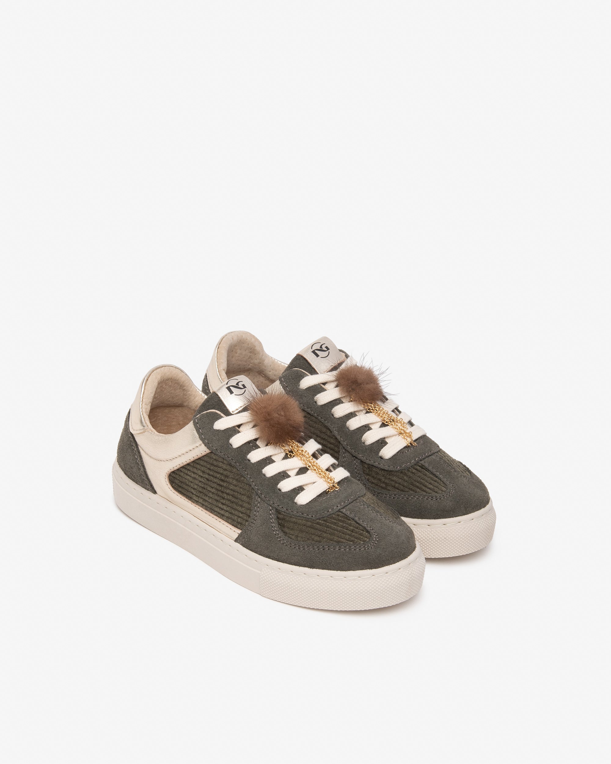 NeroGiardini Sneakers Teen baskets fille daim tissu pompon