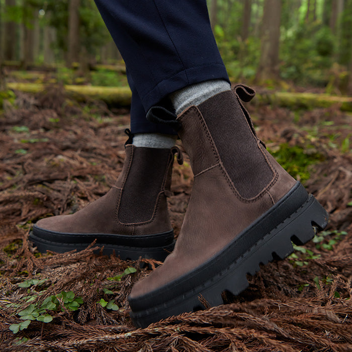 Satorisan Unalome Elastics boots cuir Dark Brown