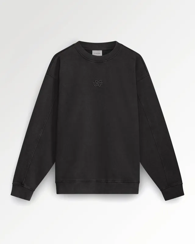 Filling Pieces Boxy Embroidered sweat Vintage Black coton